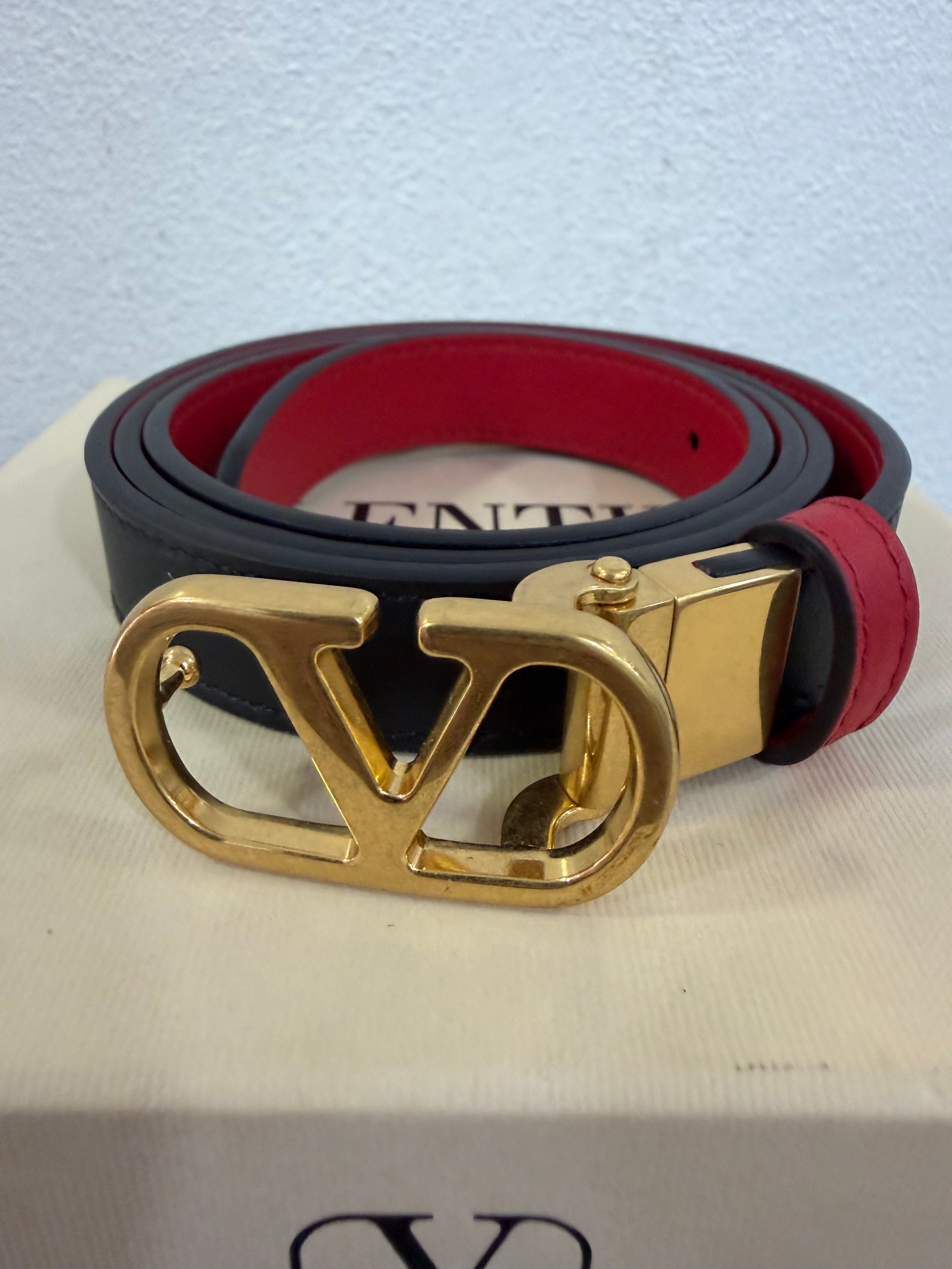 Valentino Garavani Cintura V logo Double face 90