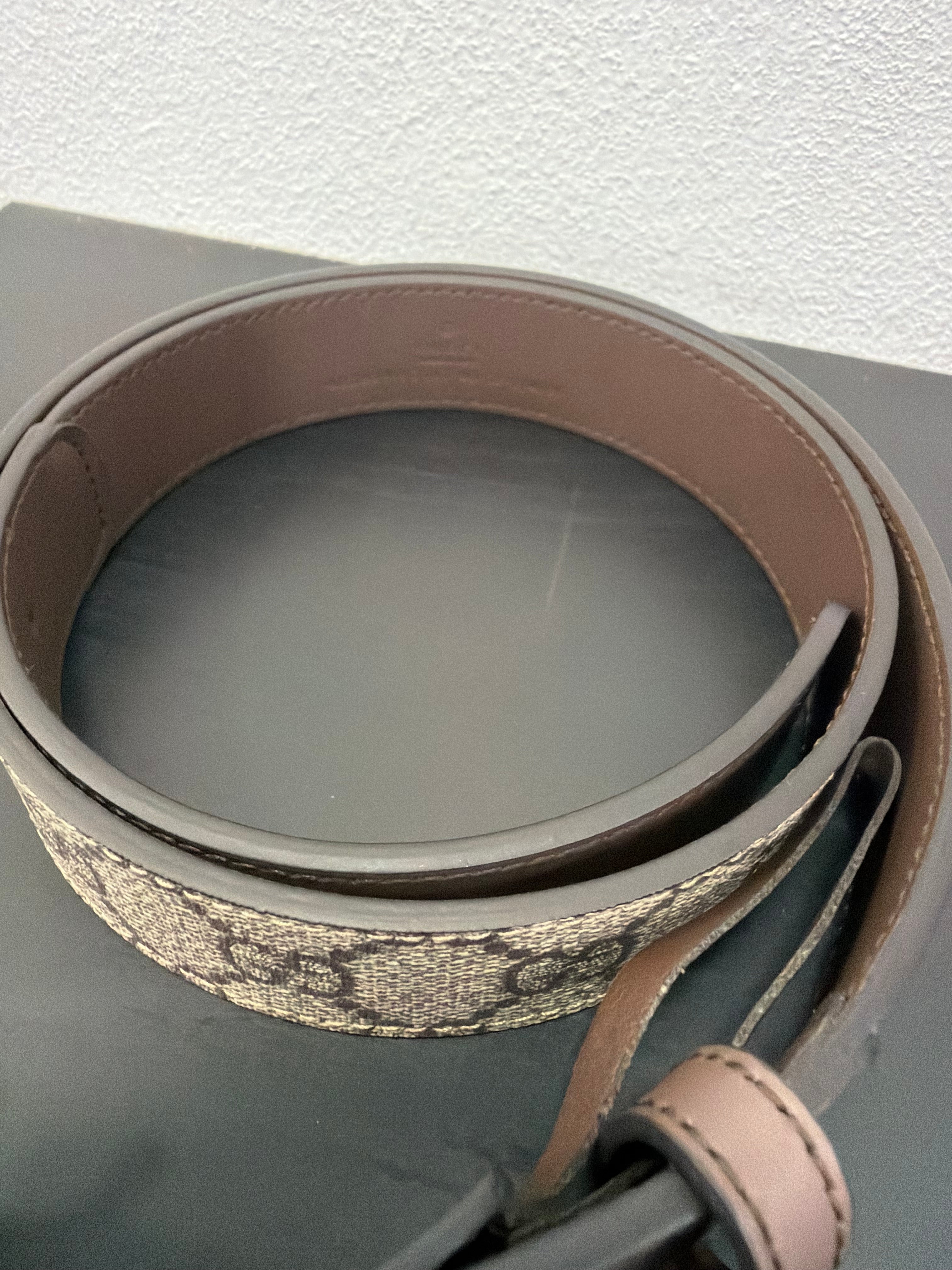Gucci cintura GG con finiture marroni