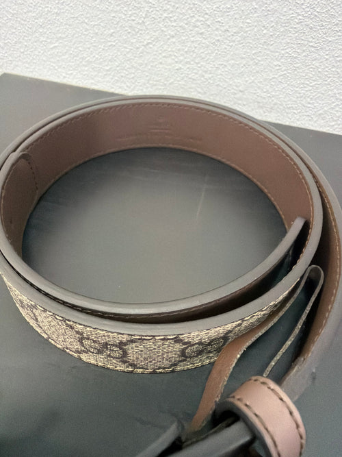 Gucci cintura GG con finiture marroni