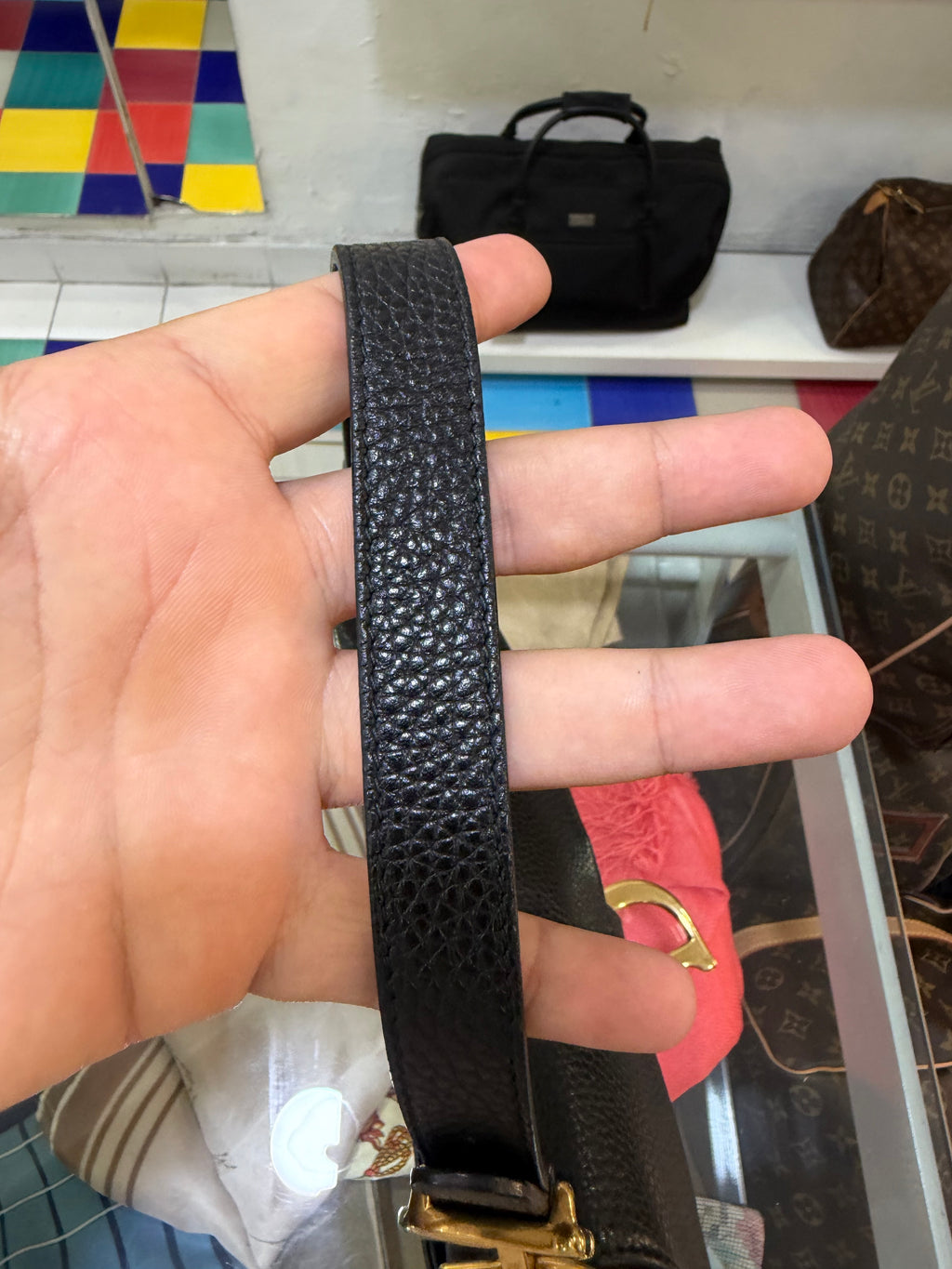 Christian Dior Saddle Nera in pelle granulata
