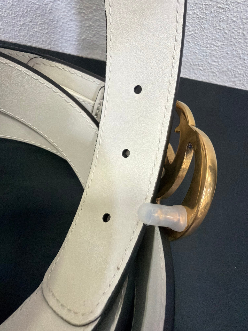 Gucci Cintura in GG con finiture bianco