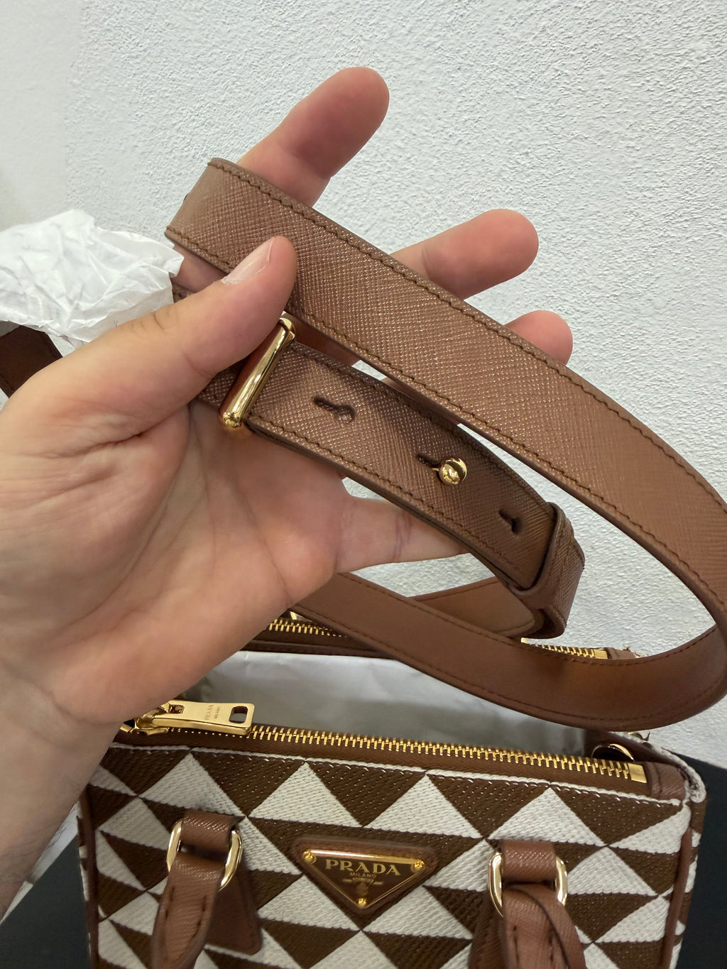Prada Galleria Symbol Cognac
