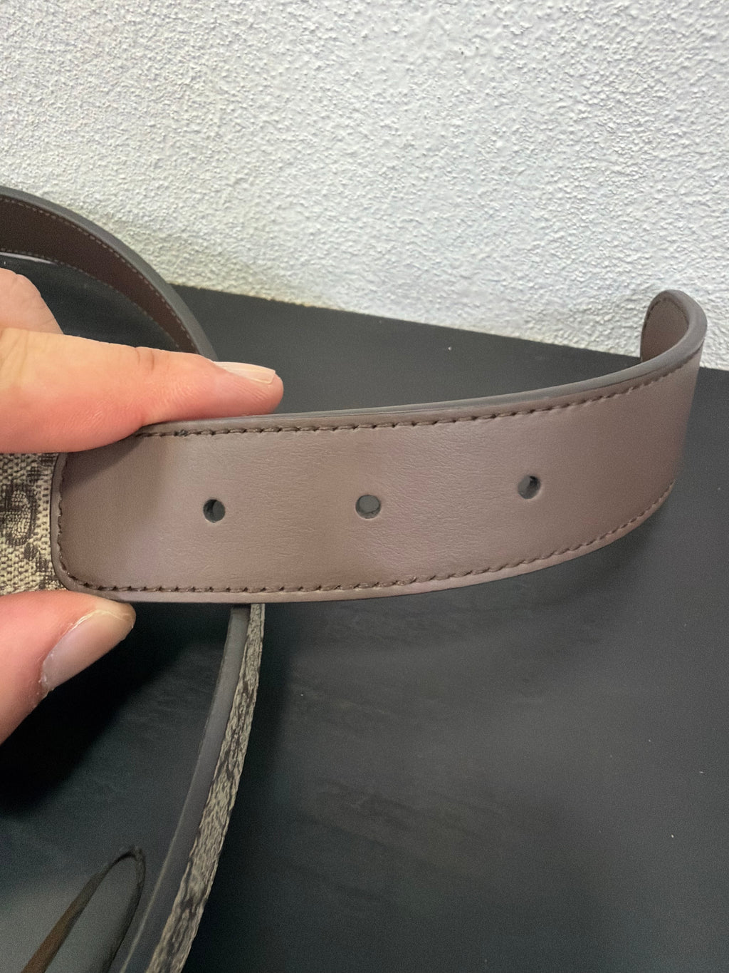 Gucci cintura GG con finiture marroni
