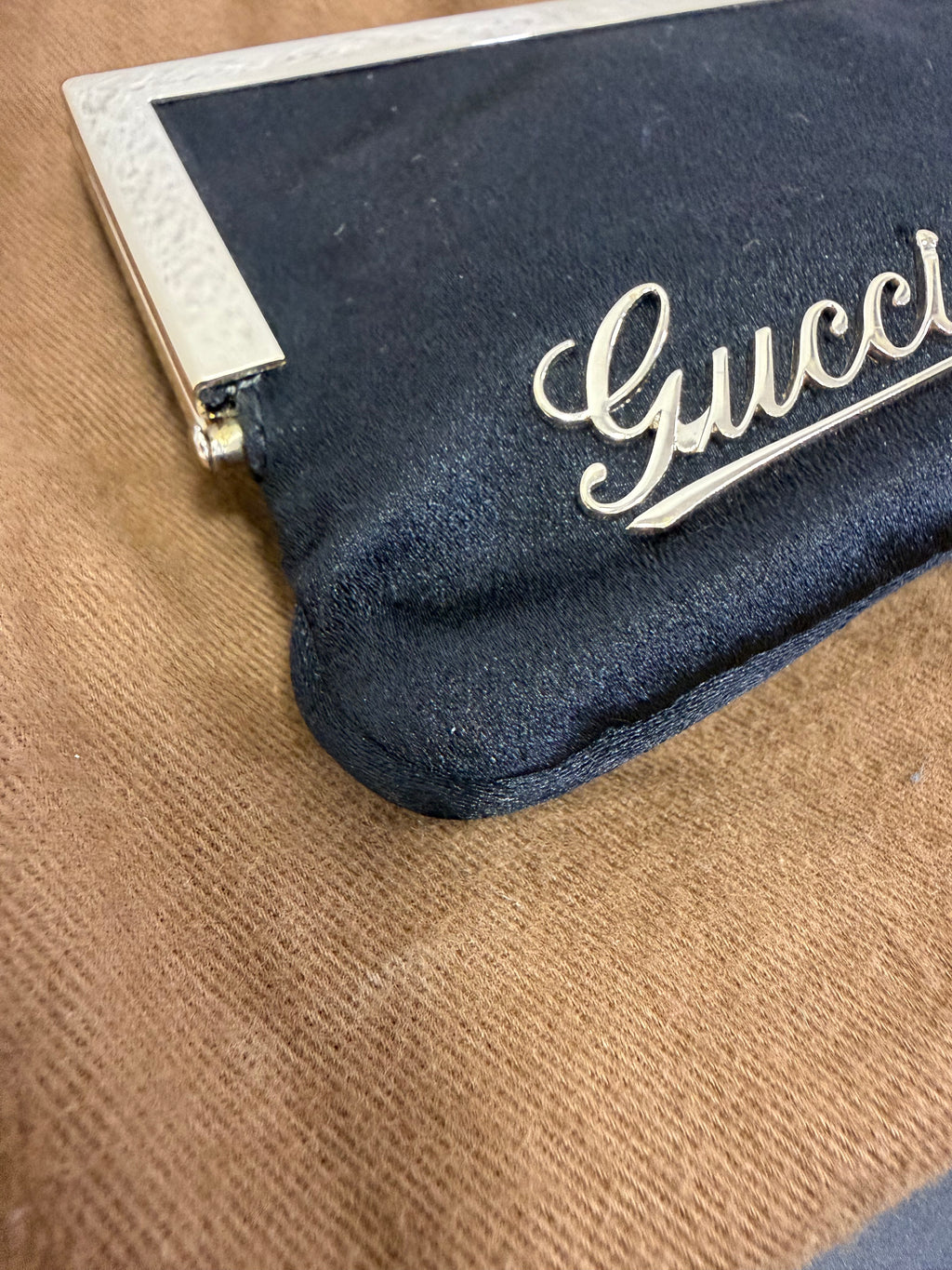 Gucci Pochette in raso Nero