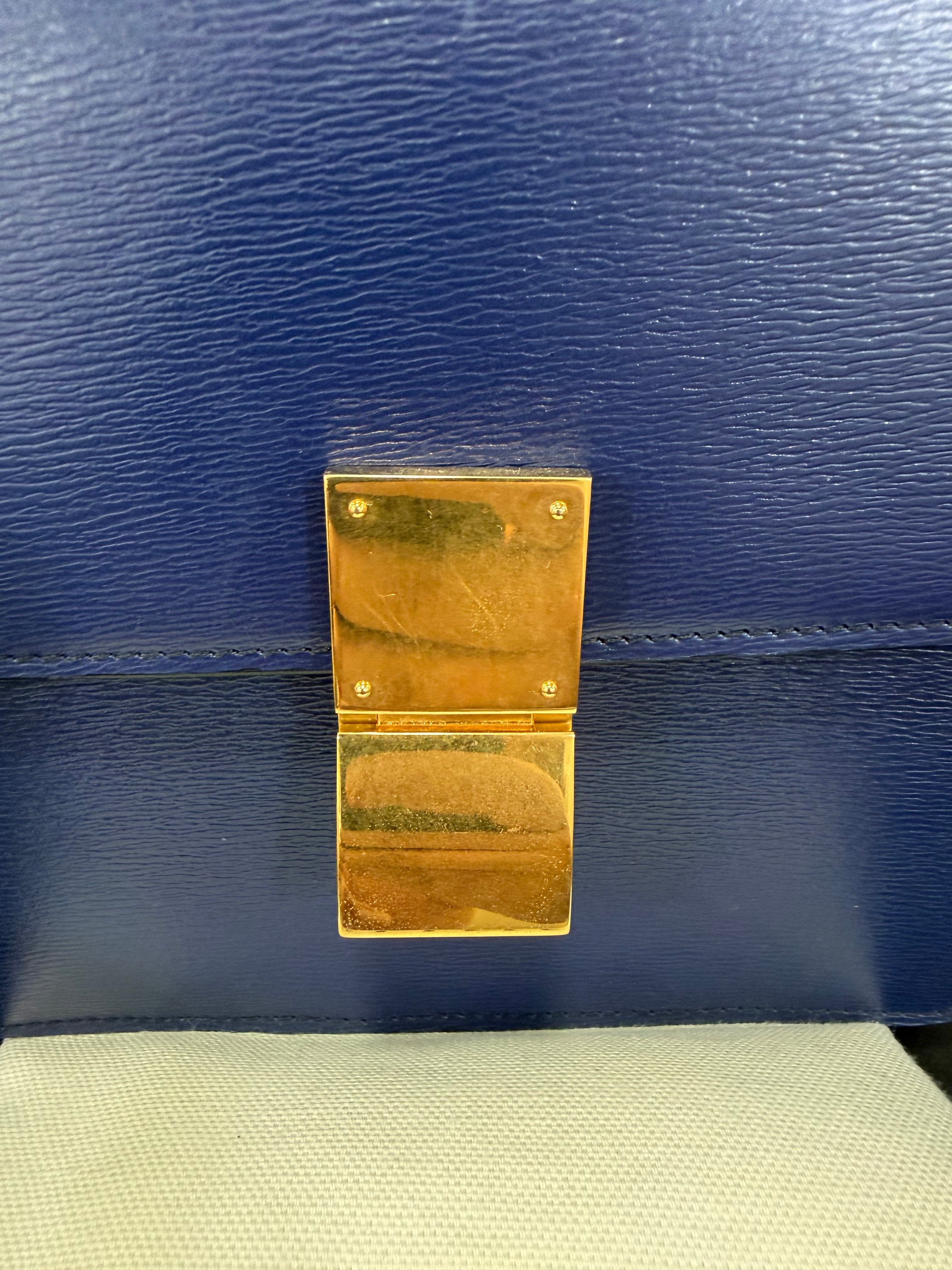 Celine Calf Box Blu