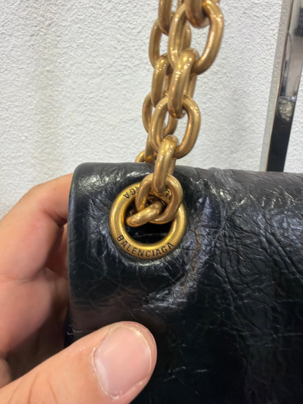 Balenciaga Monaco Mini in pelle stropicciata
