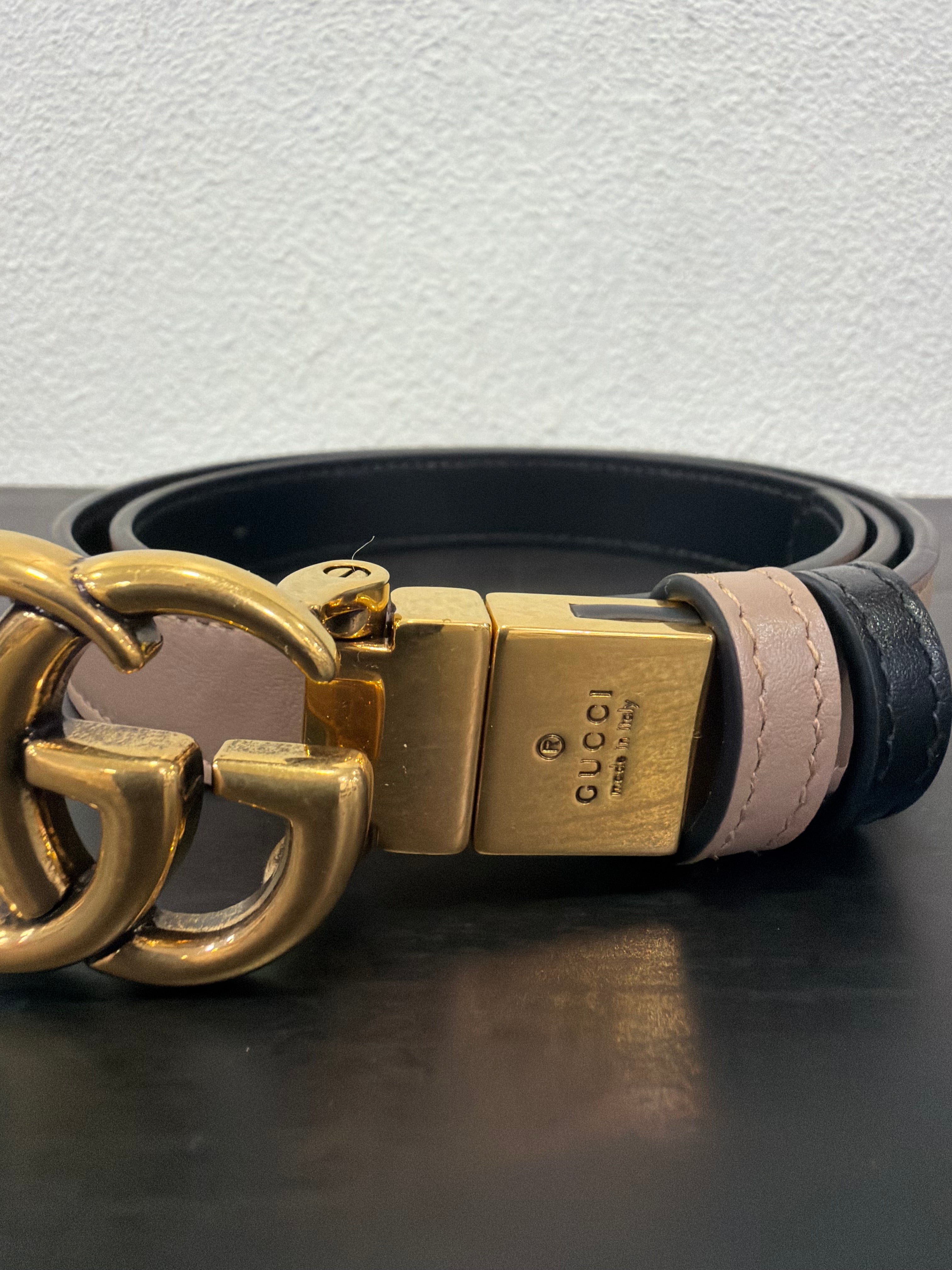 Gucci Cintura GG in pelle cipria reversibile