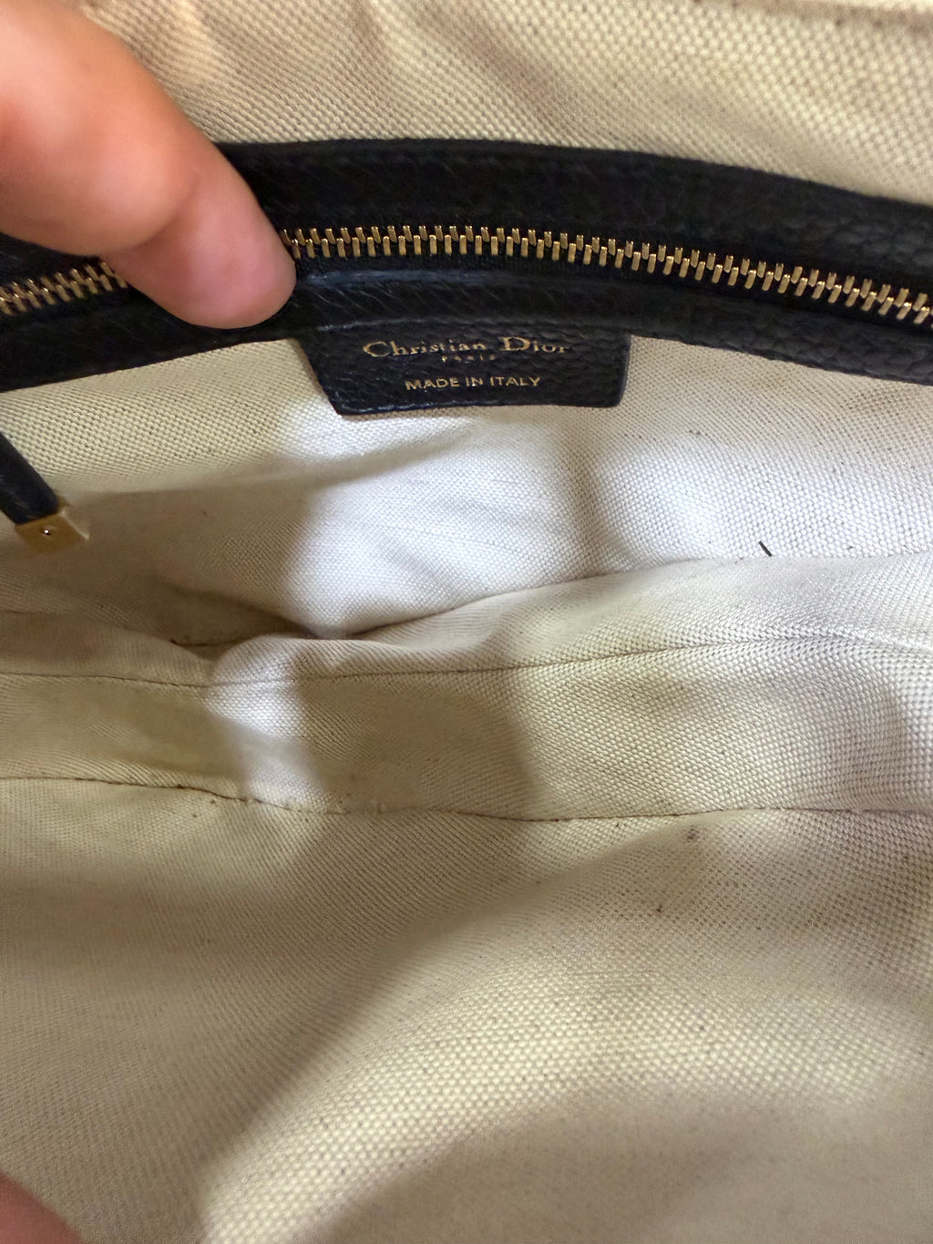 Christian Dior Saddle Nera in pelle granulata
