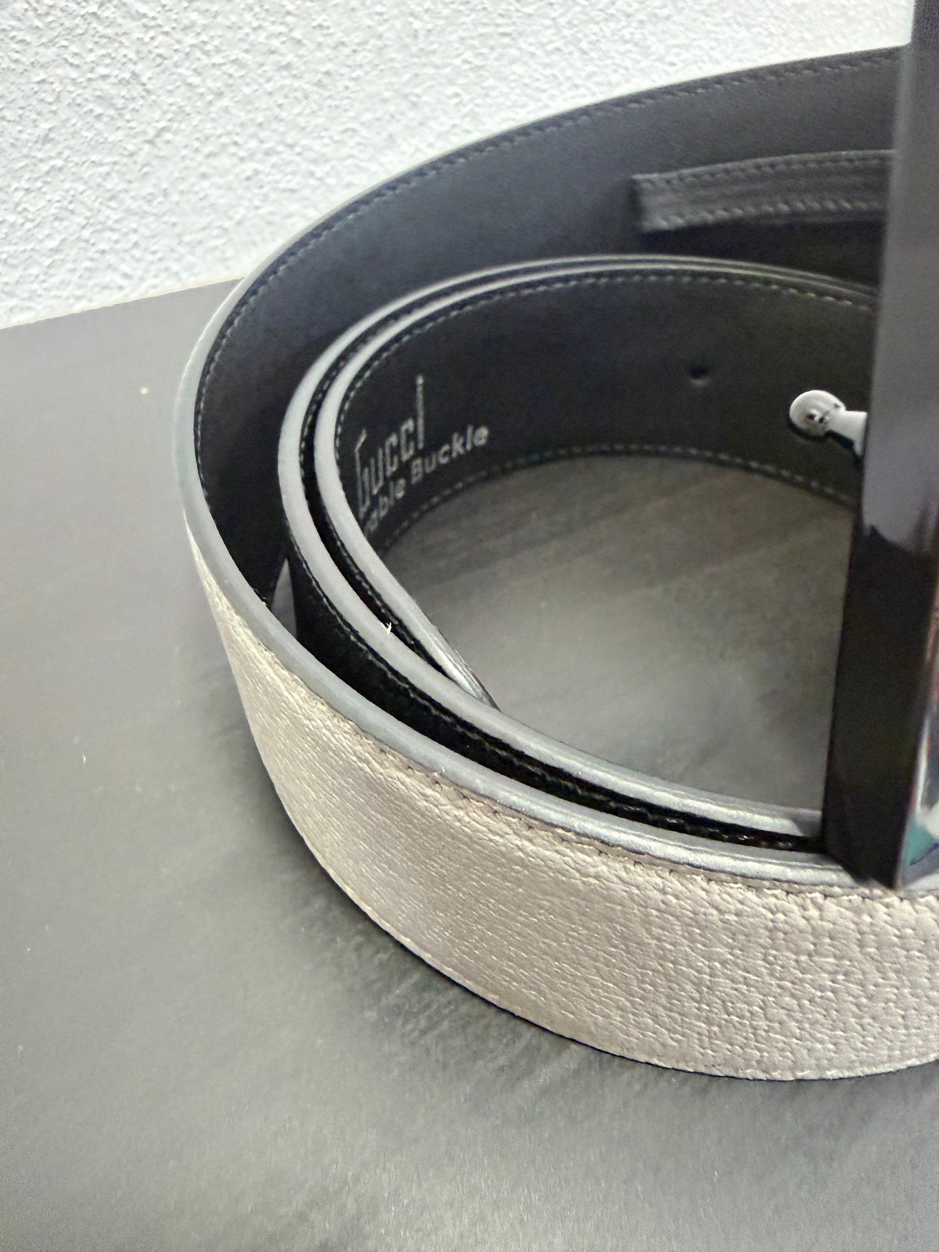Gucci Cintura larga G Quadro bicolor 90