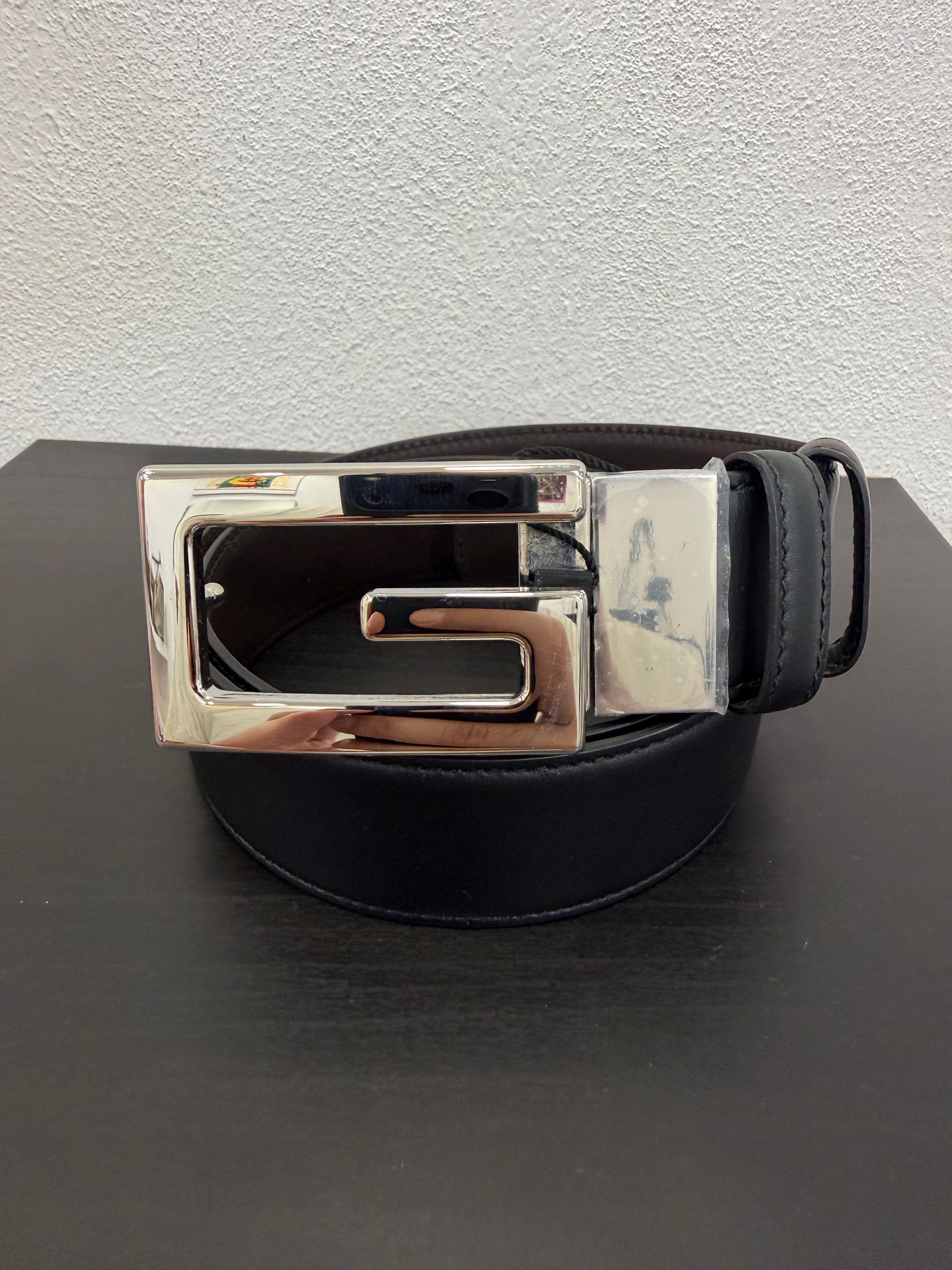 Gucci Cintura Reversibile con Fibbia G quadro 80