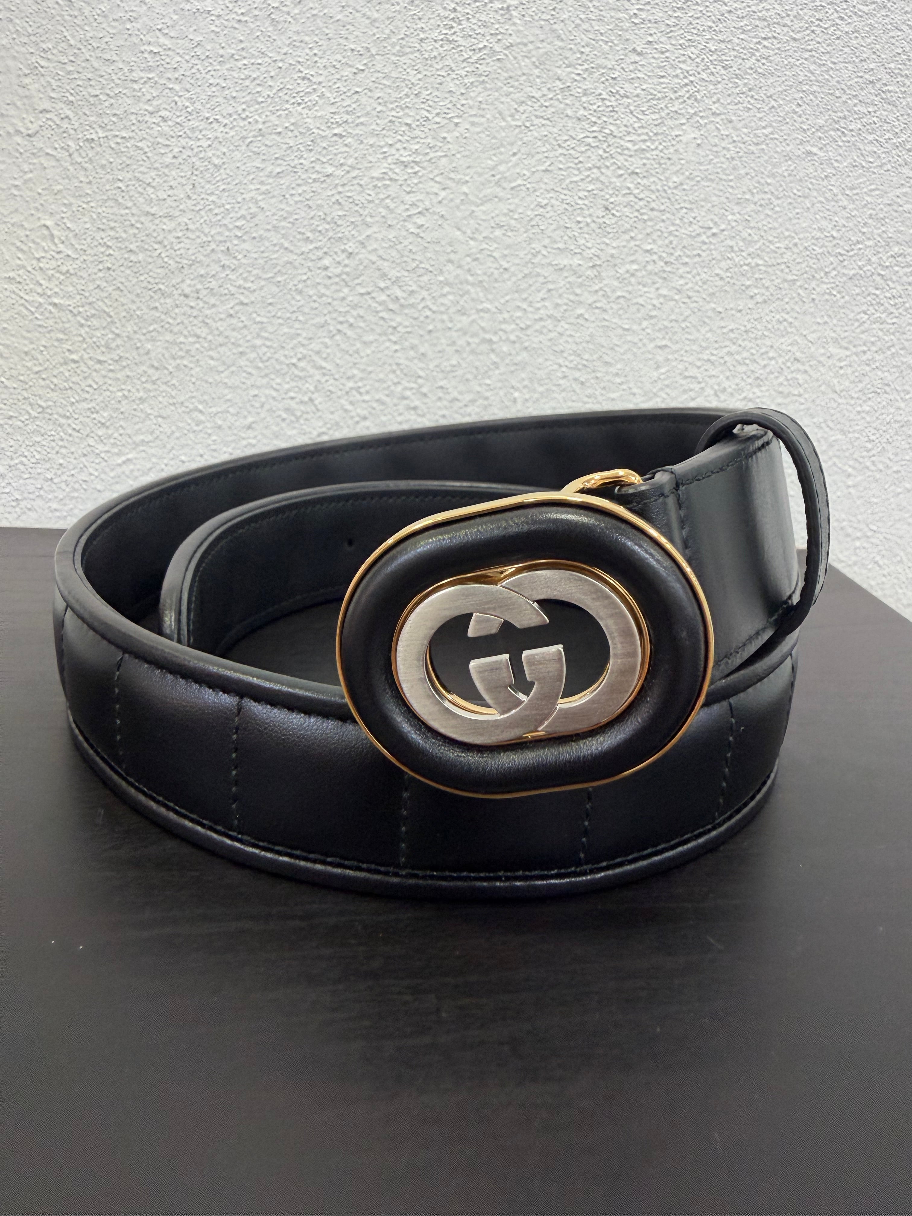 Gucci cintura trapuntata Interlocking 75