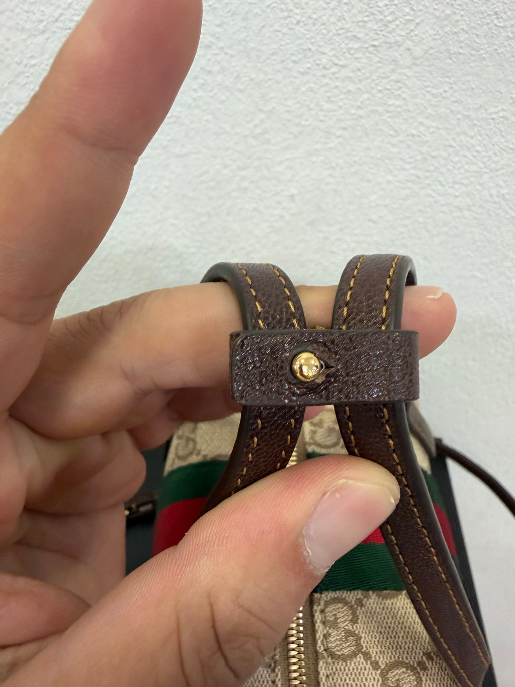 Gucci Mini Borsa Boston con dettaglio Web