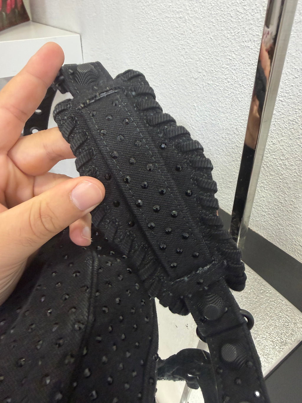 Balenciaga Le cagole XS Denim e strass