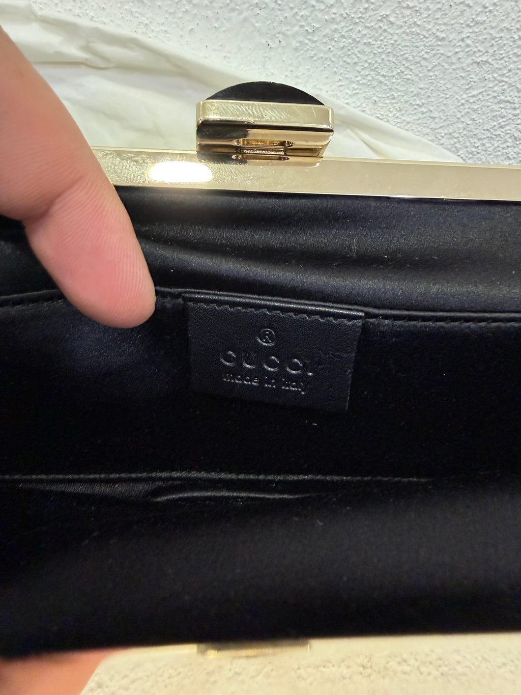 Gucci Pochette in raso Nero