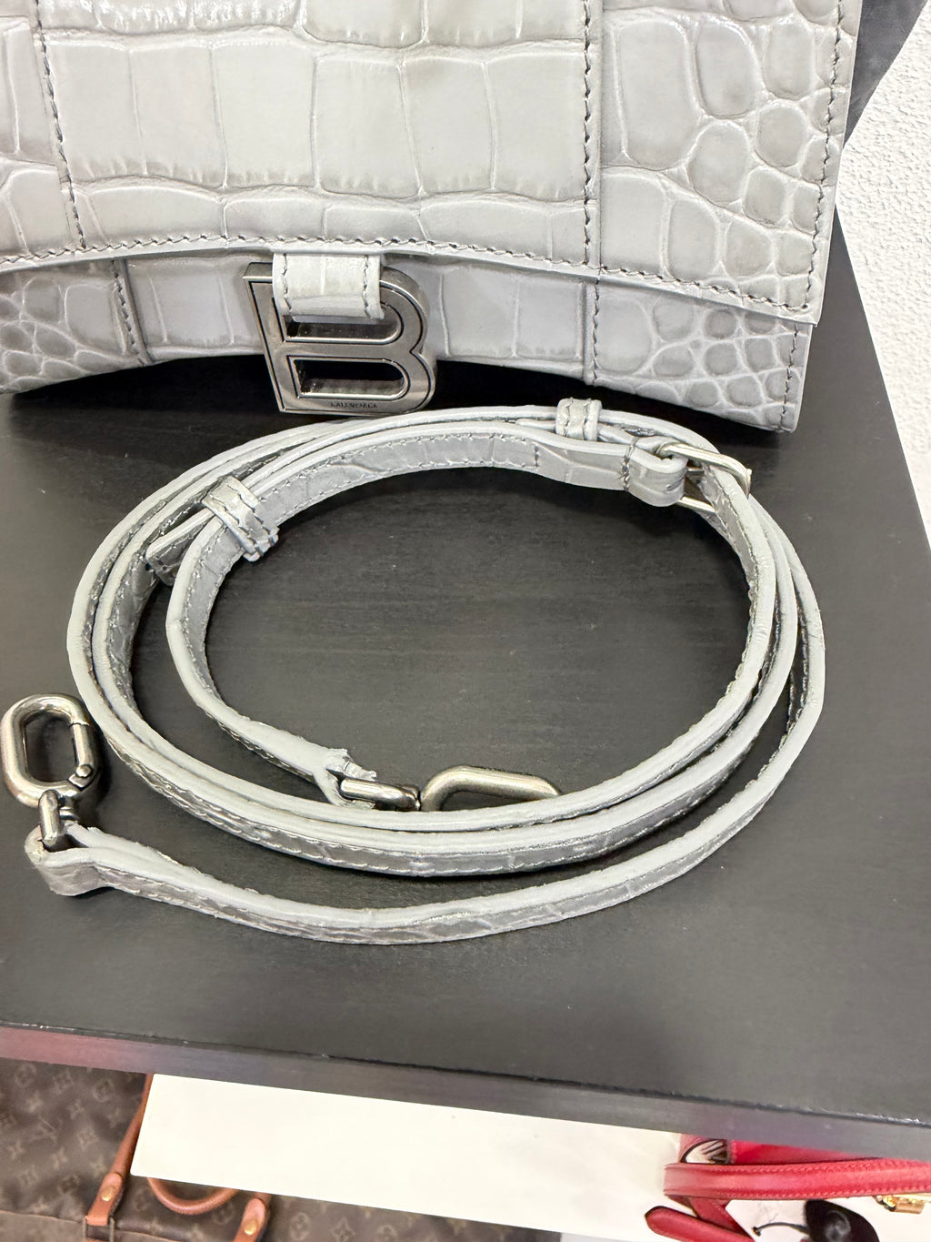 Balenciaga Hourglass XS Cocco grigio