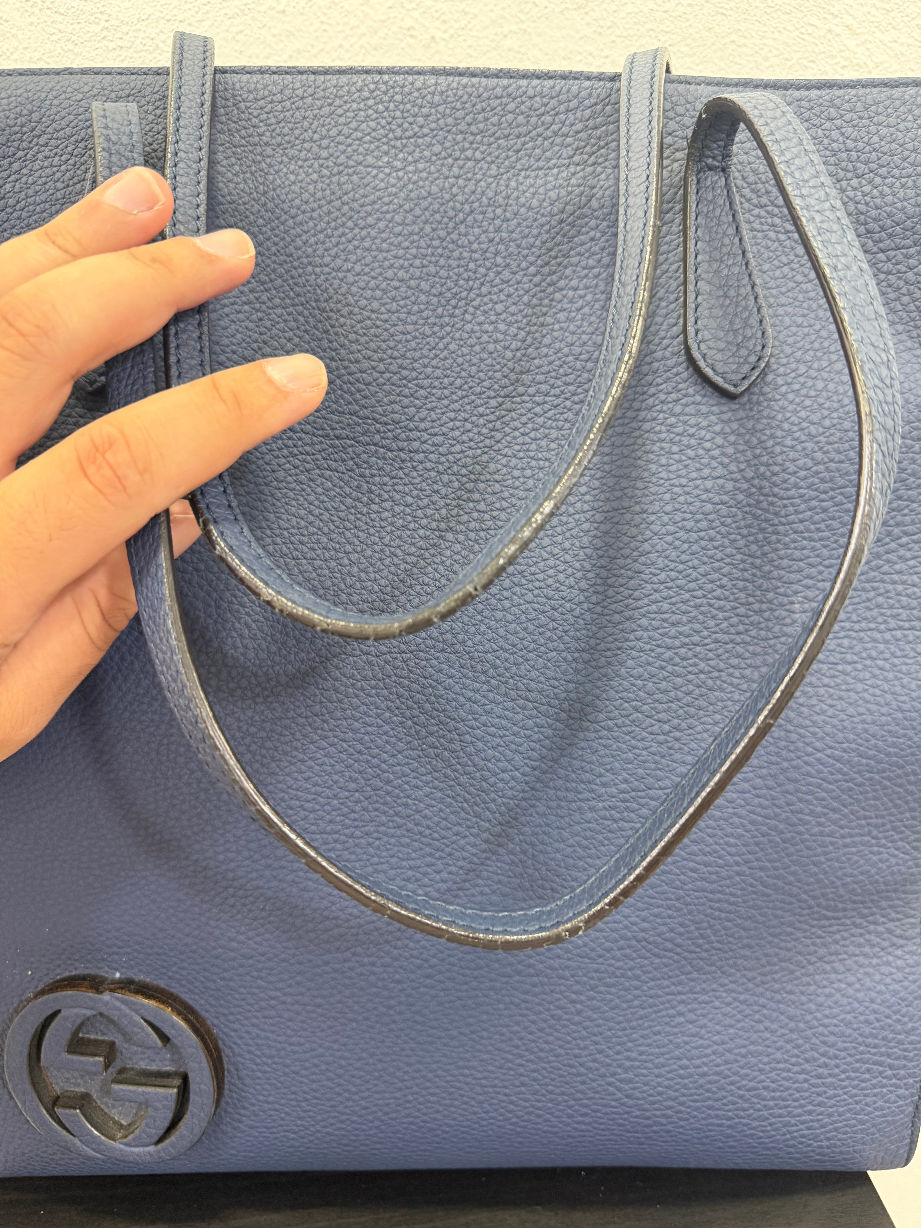 Gucci Shopping Interlocking pelle Blu
