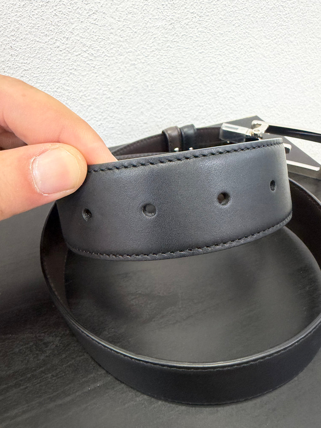 Gucci Cintura Reversibile con Fibbia G quadro 80