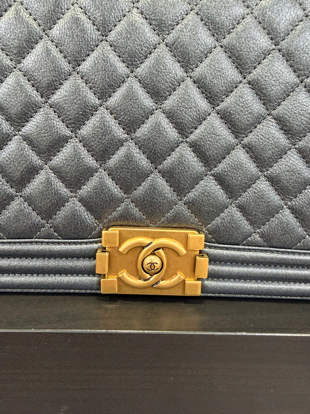 Chanel Boy Medium Grey Pearl