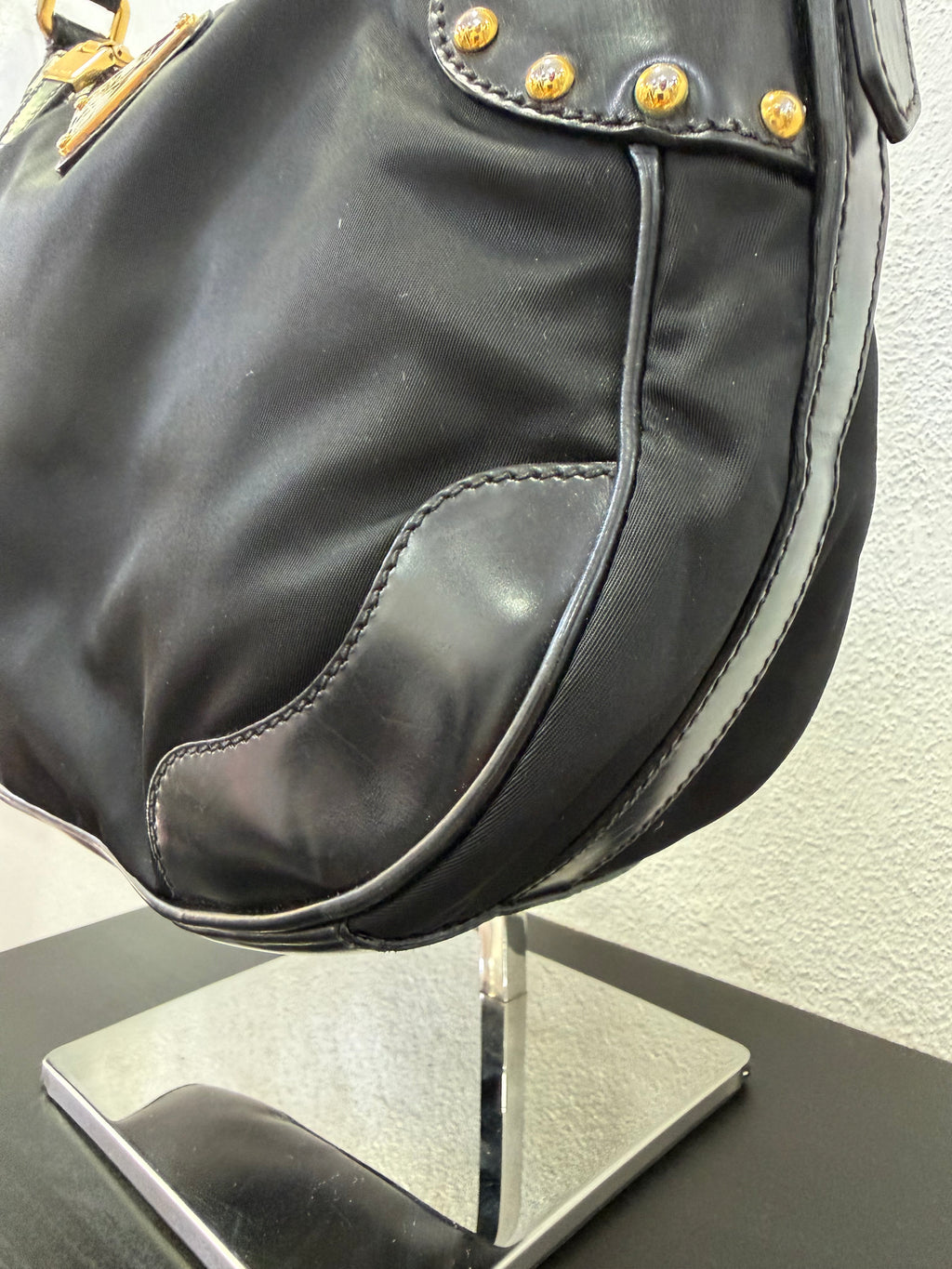Prada Hobo Nylon e pelle spazzolata