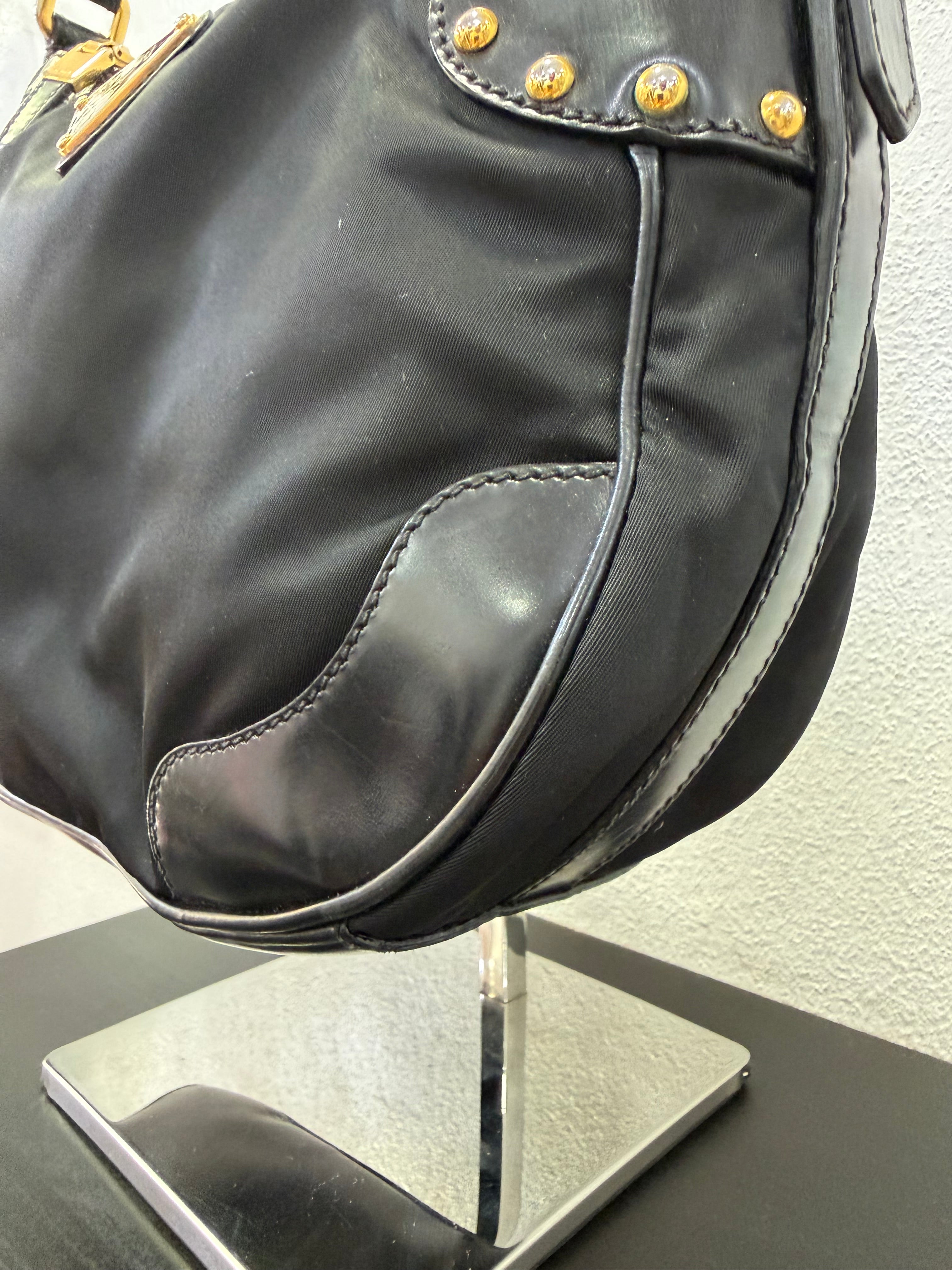 Prada Hobo Nylon e pelle spazzolata
