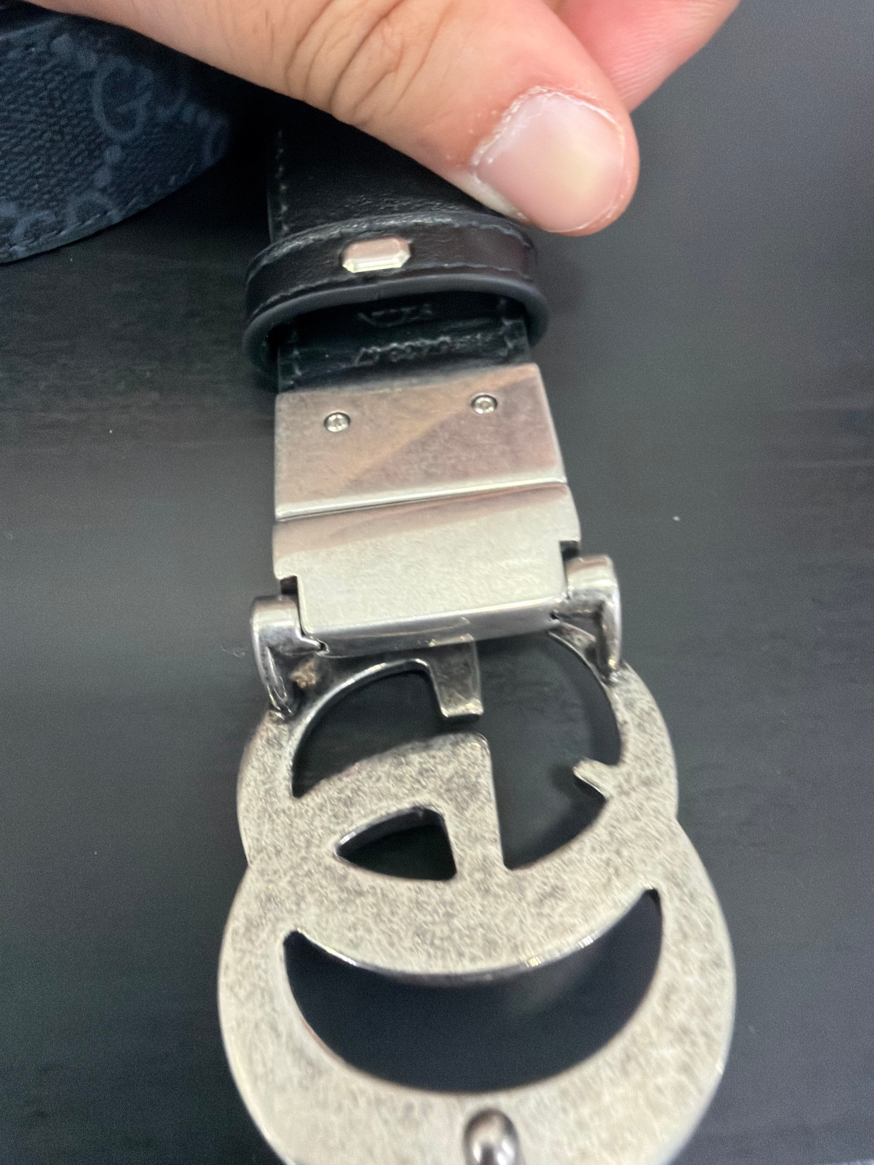 Gucci Cintura in tela GG nero misura 85