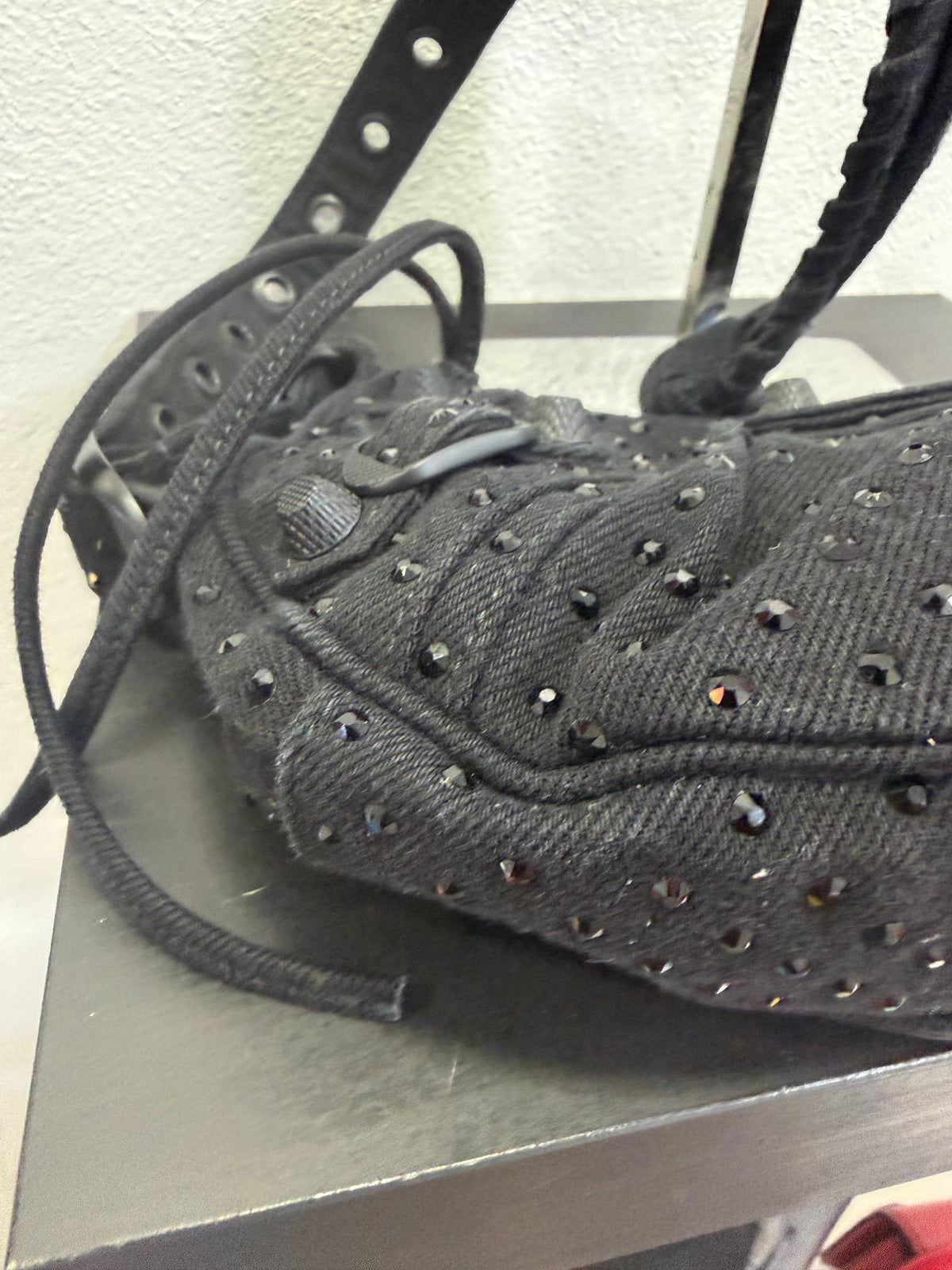 Balenciaga Le cagole XS Denim e strass