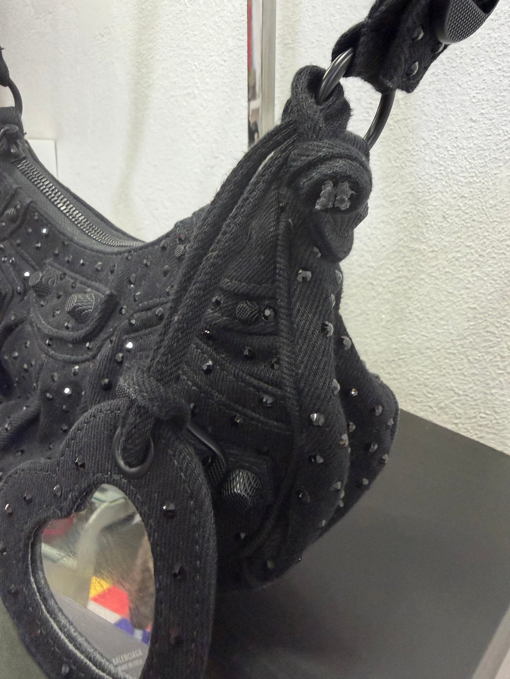 Balenciaga Le cagole XS Denim e strass