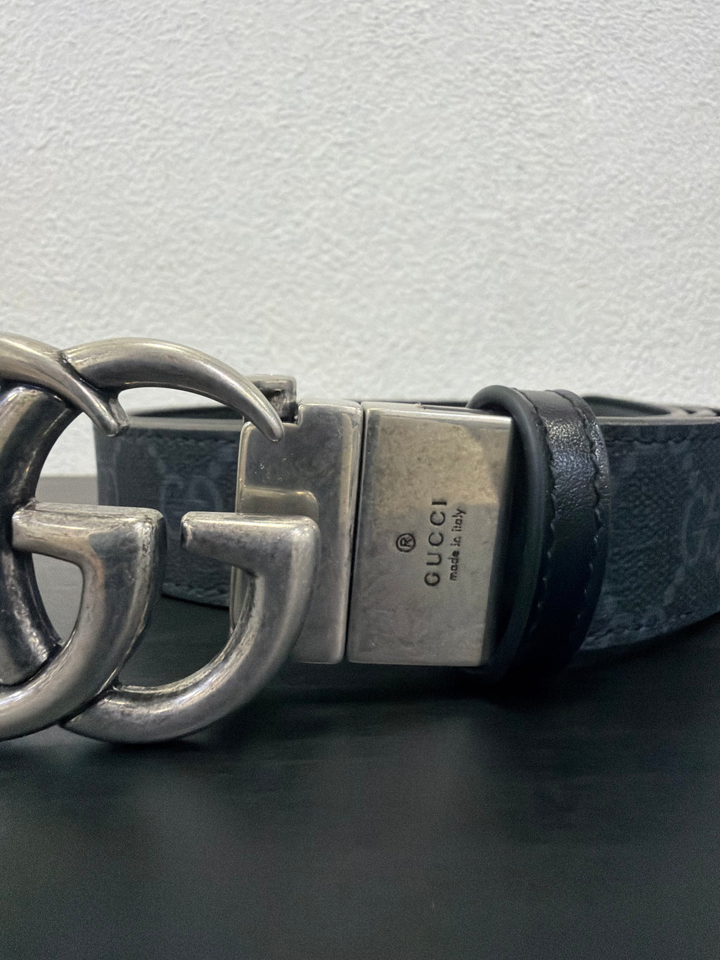 Gucci Cintura in tela GG nero misura 85