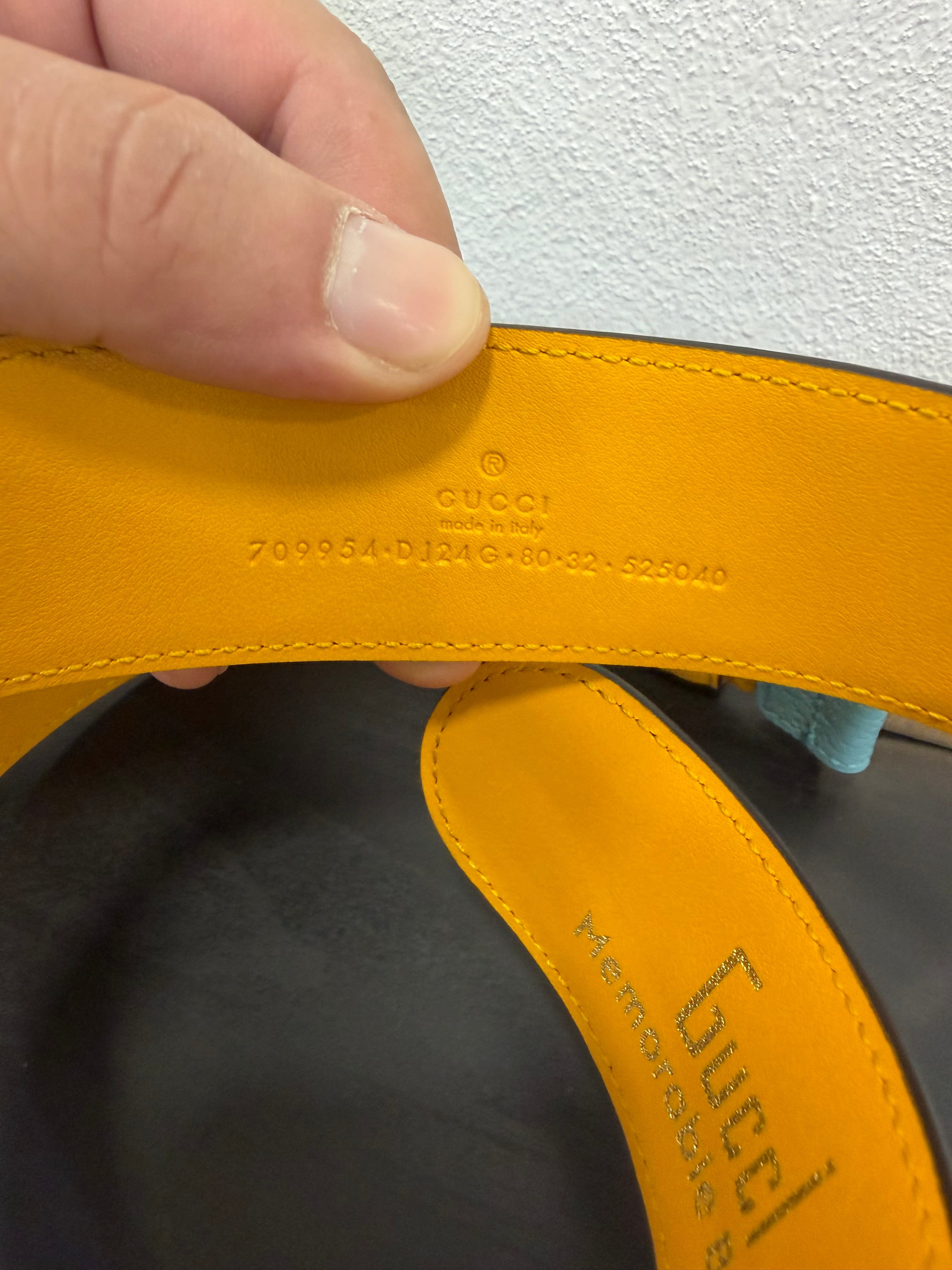 Gucci cintura Bicolor Memorable 80