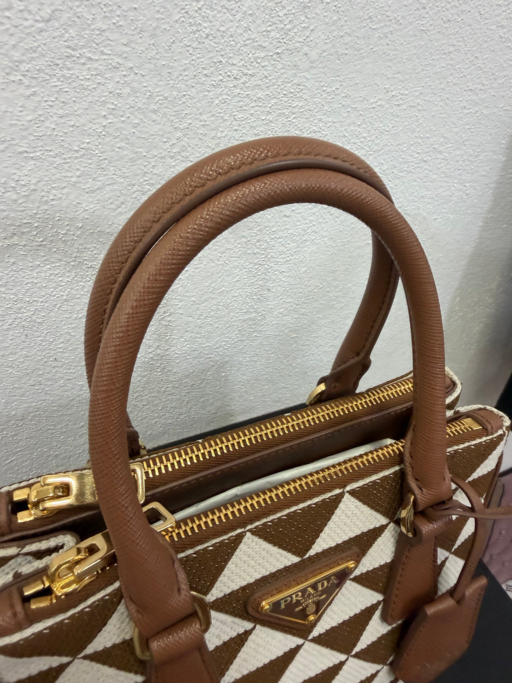 Prada Galleria Symbol Cognac