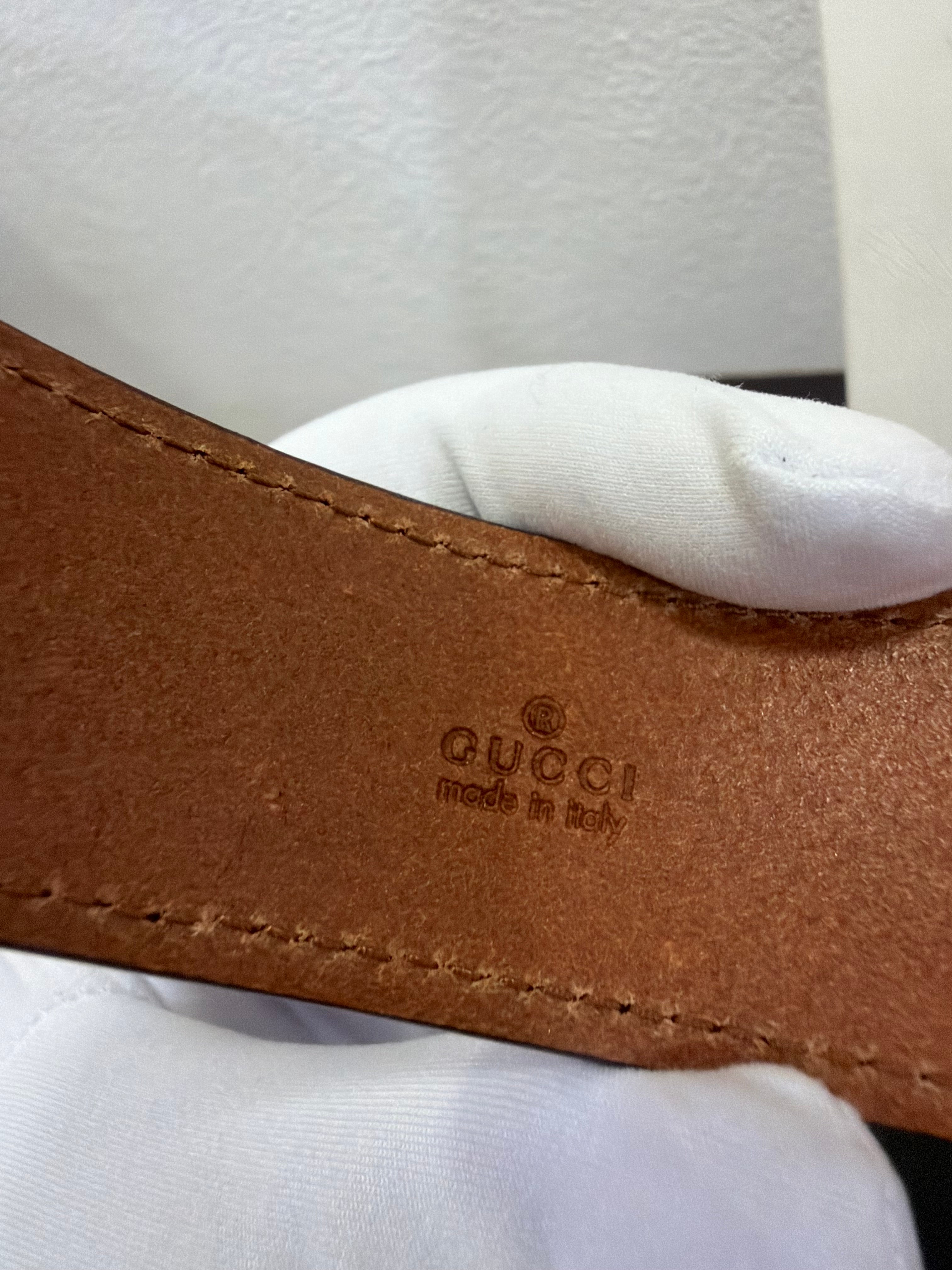 Gucci Chocker in pelle cuoio con leone