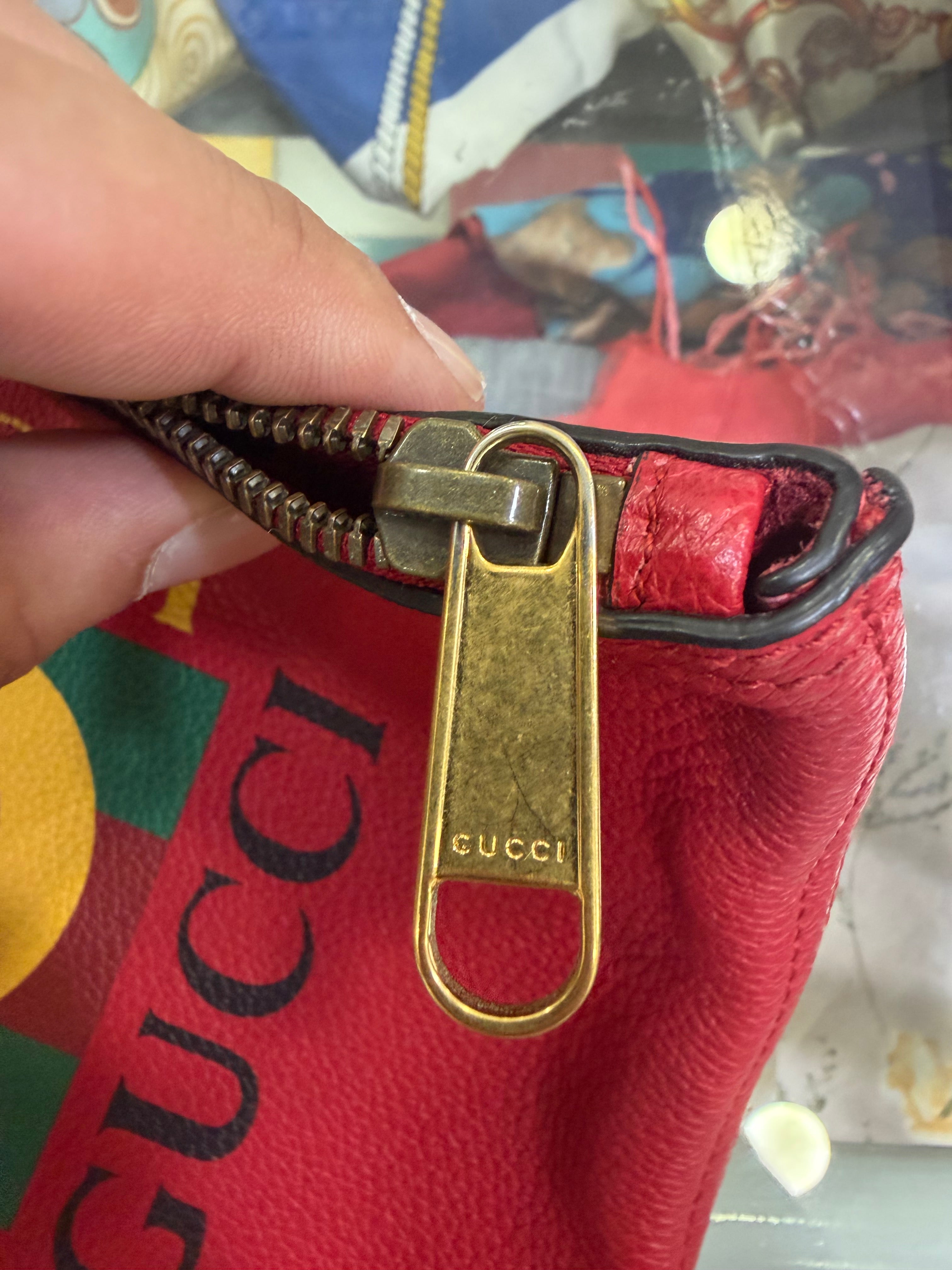 Gucci Pouch Logo Print Rosso