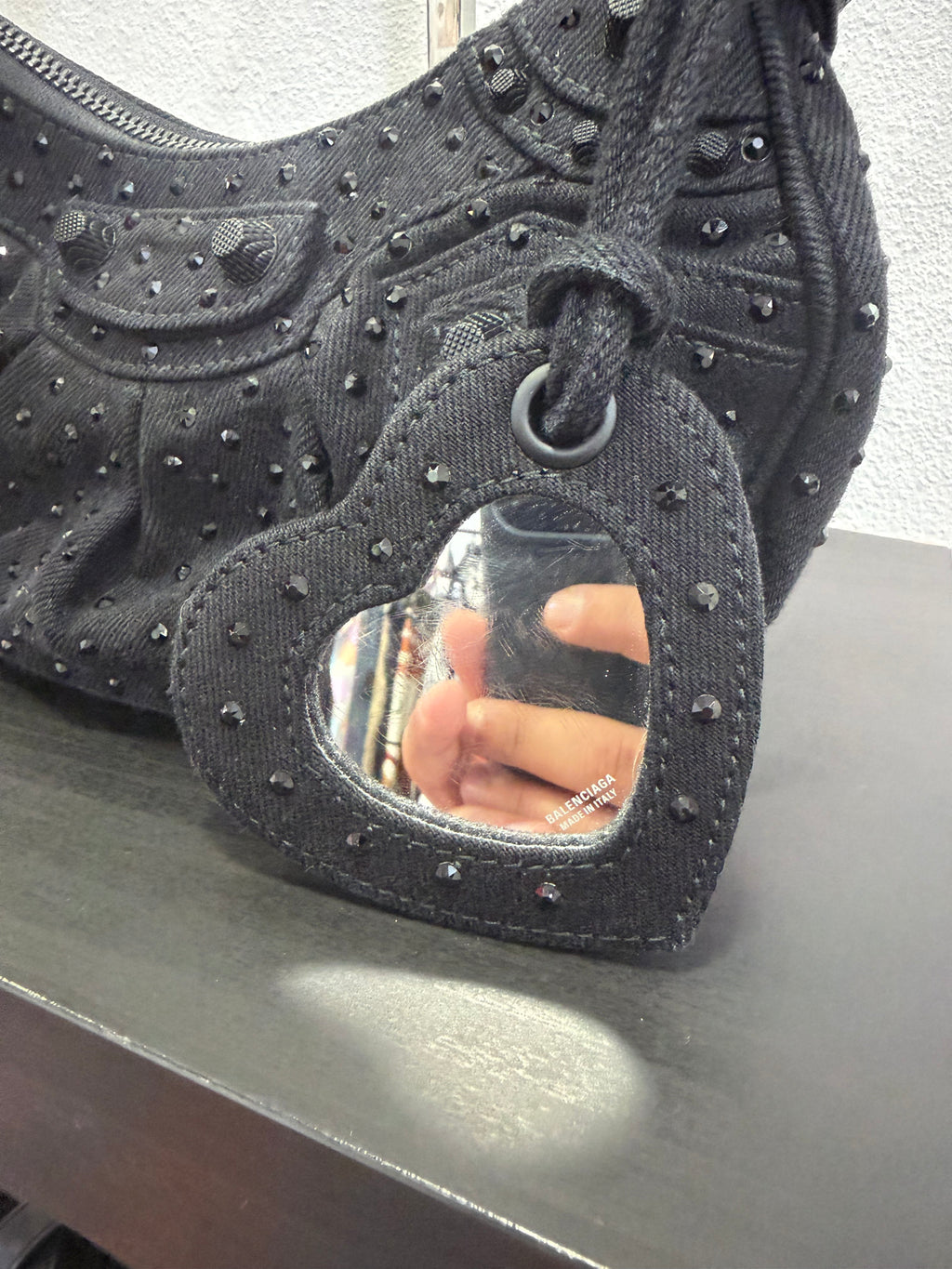 Balenciaga Le cagole XS Denim e strass