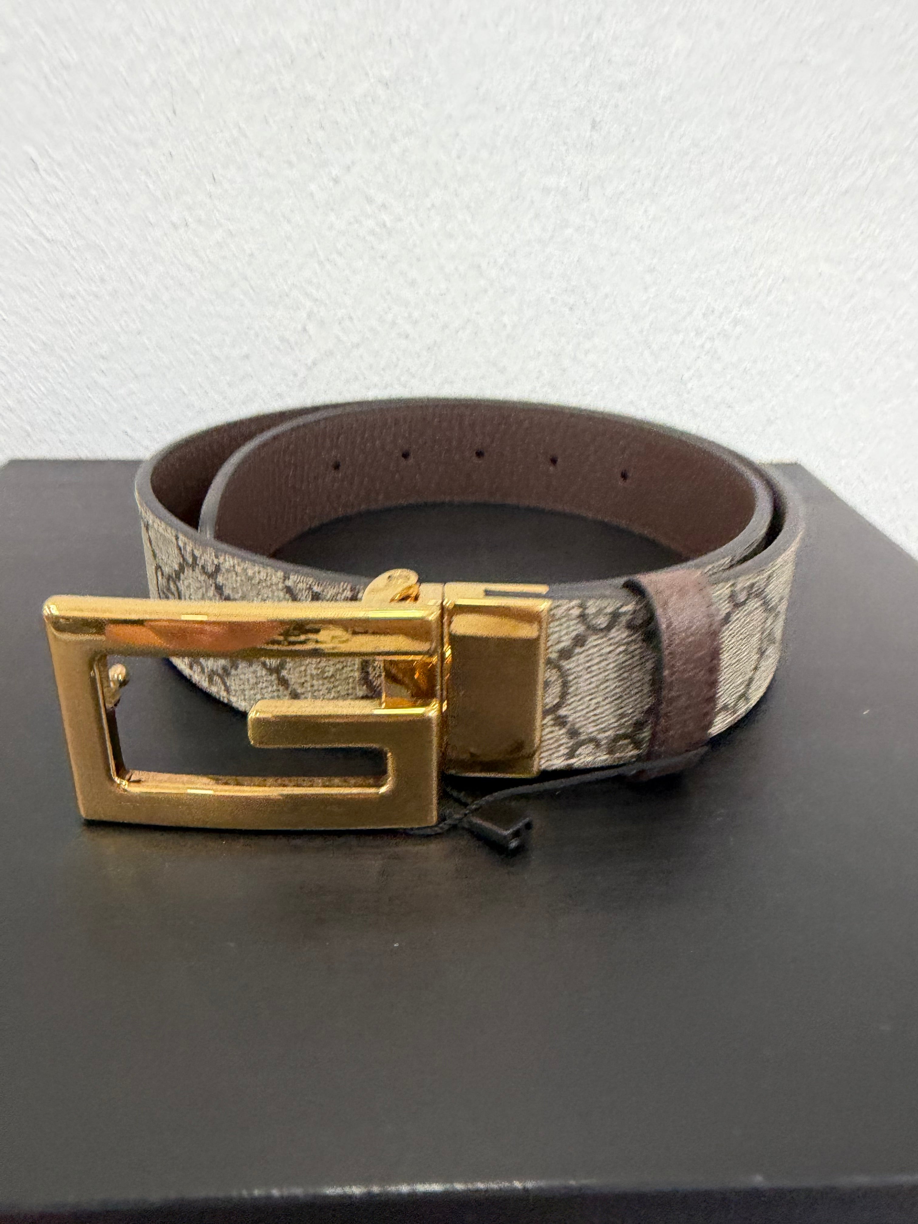 Gucci Cintura G Quadro tela GG Supreme Reversibile 75