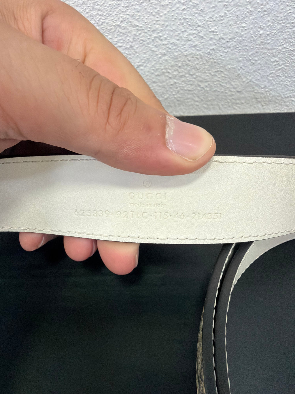 Gucci Cintura in GG con finiture bianco
