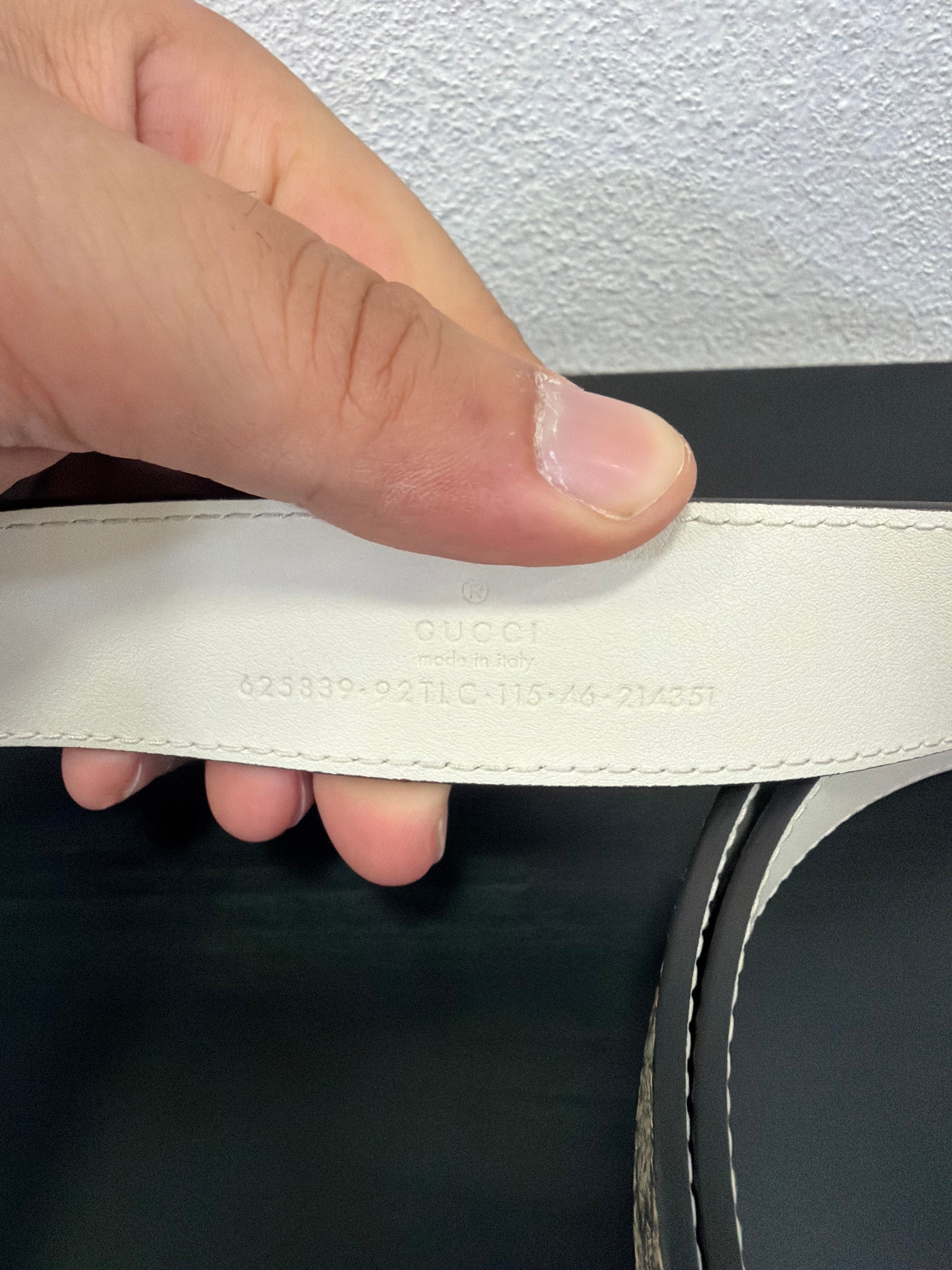 Gucci Cintura in GG con finiture bianco