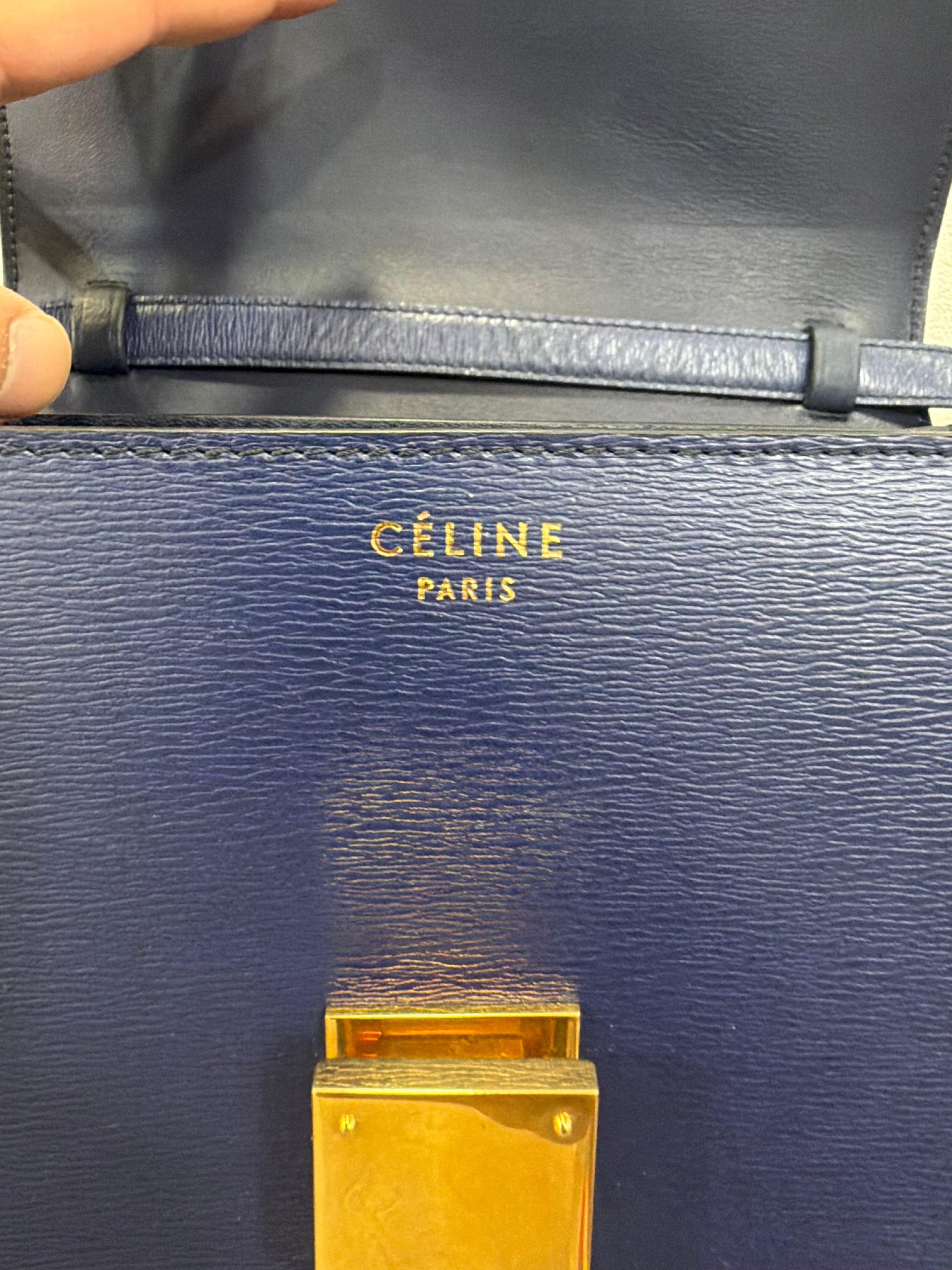 Celine Calf Box Blu