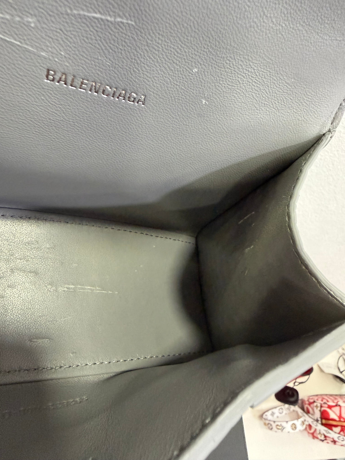 Balenciaga Hourglass XS Cocco grigio