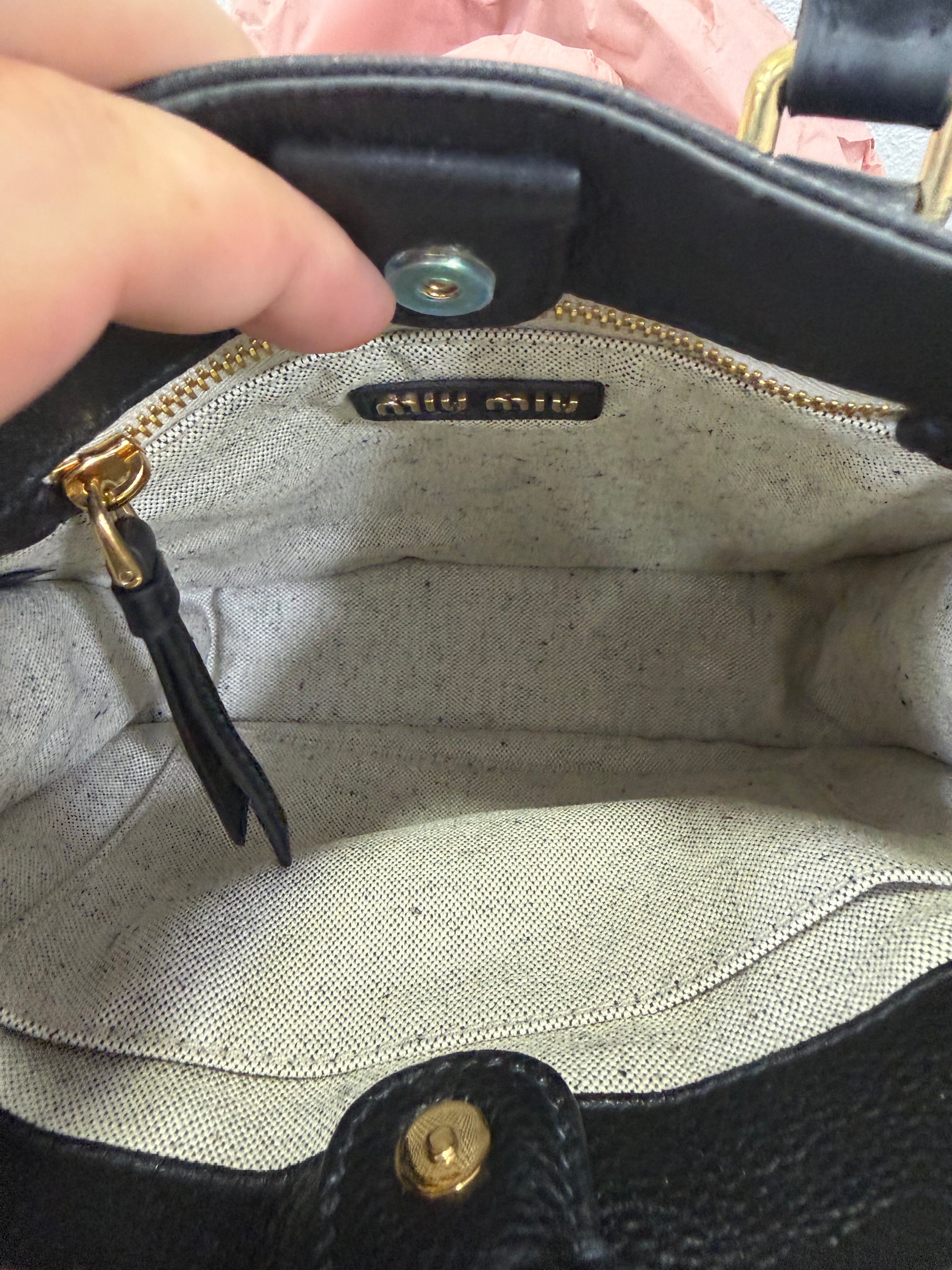 Miu Miu Borsa a tracolla in vitello Daino