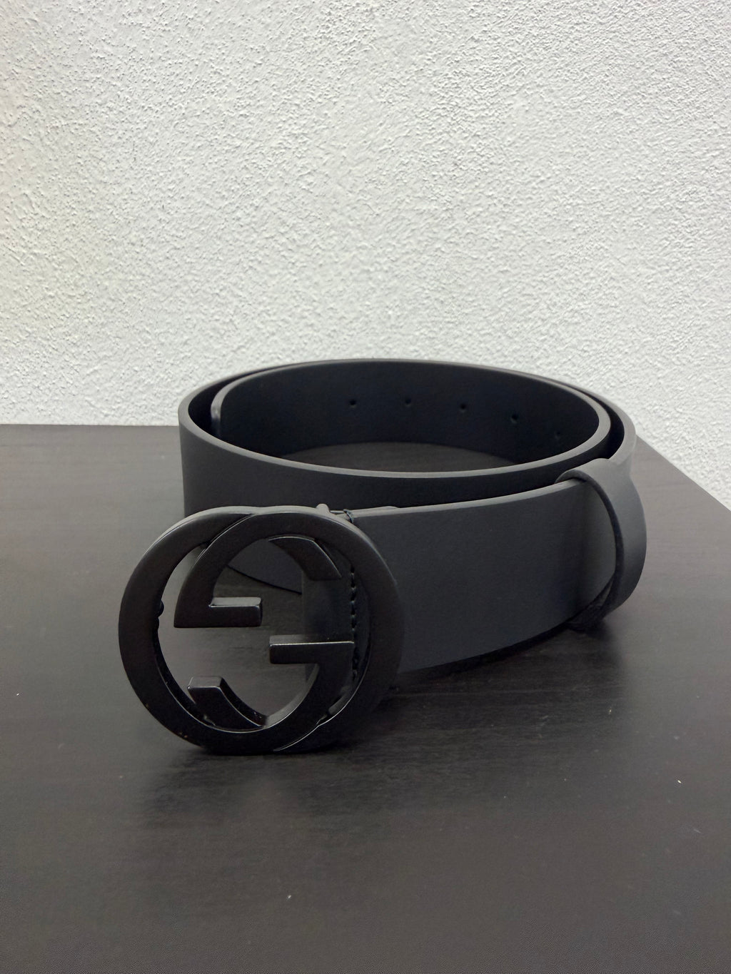 Gucci Cintura in pelle nera Matta 70