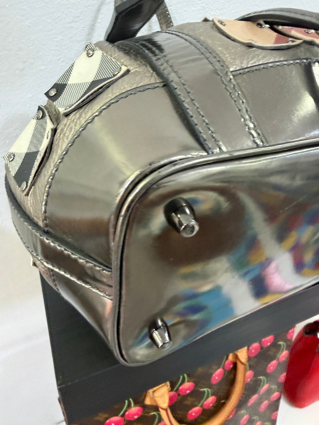 Burberry Bucket argento e tela check