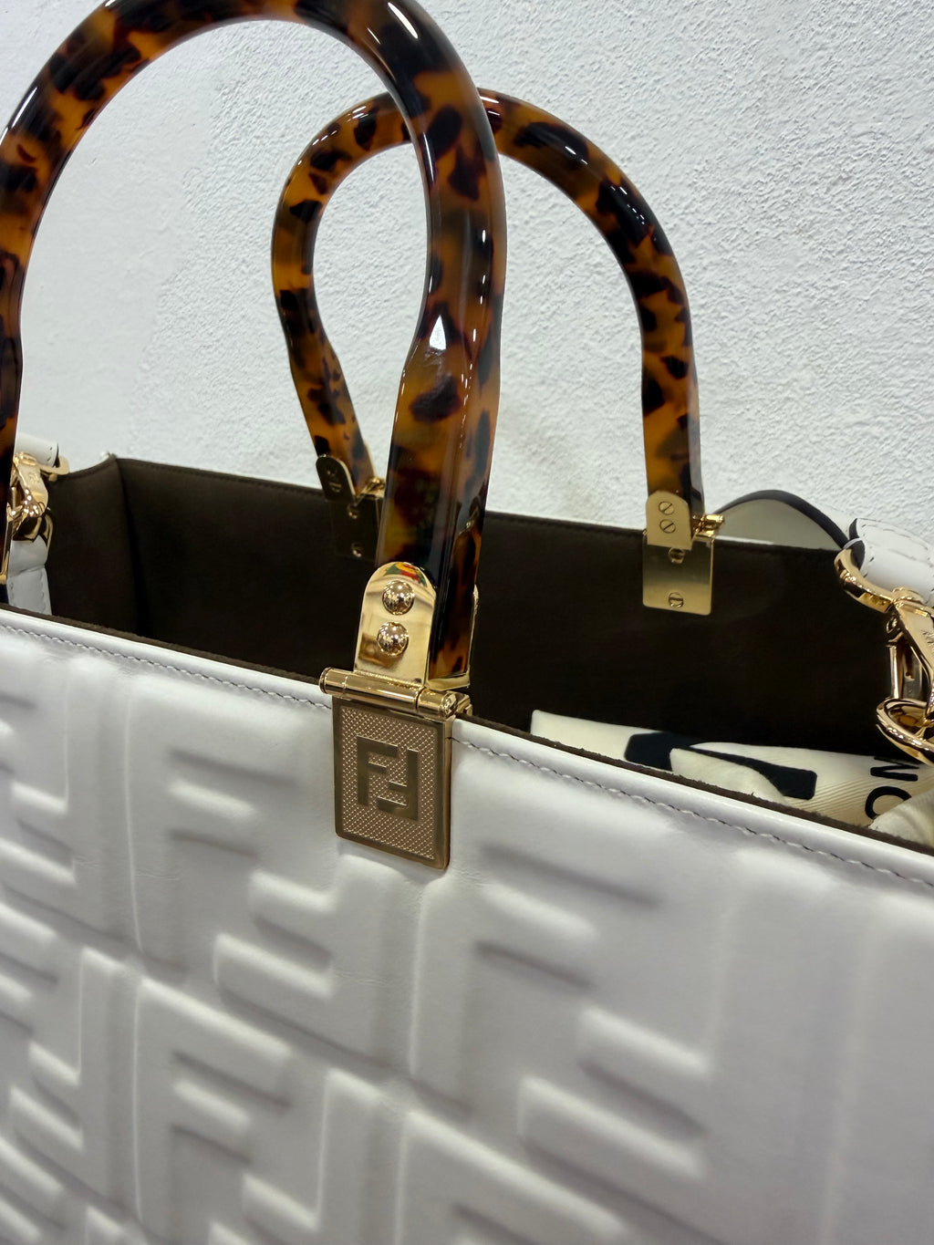 Fendi Sunshine Medium Bianco FF imbottito