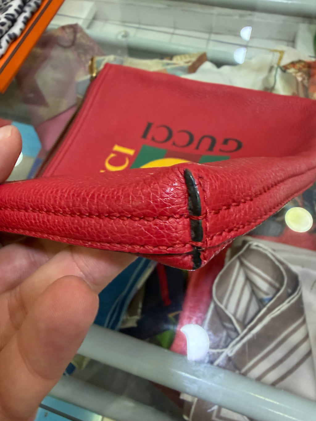 Gucci Pouch Logo Print Rosso