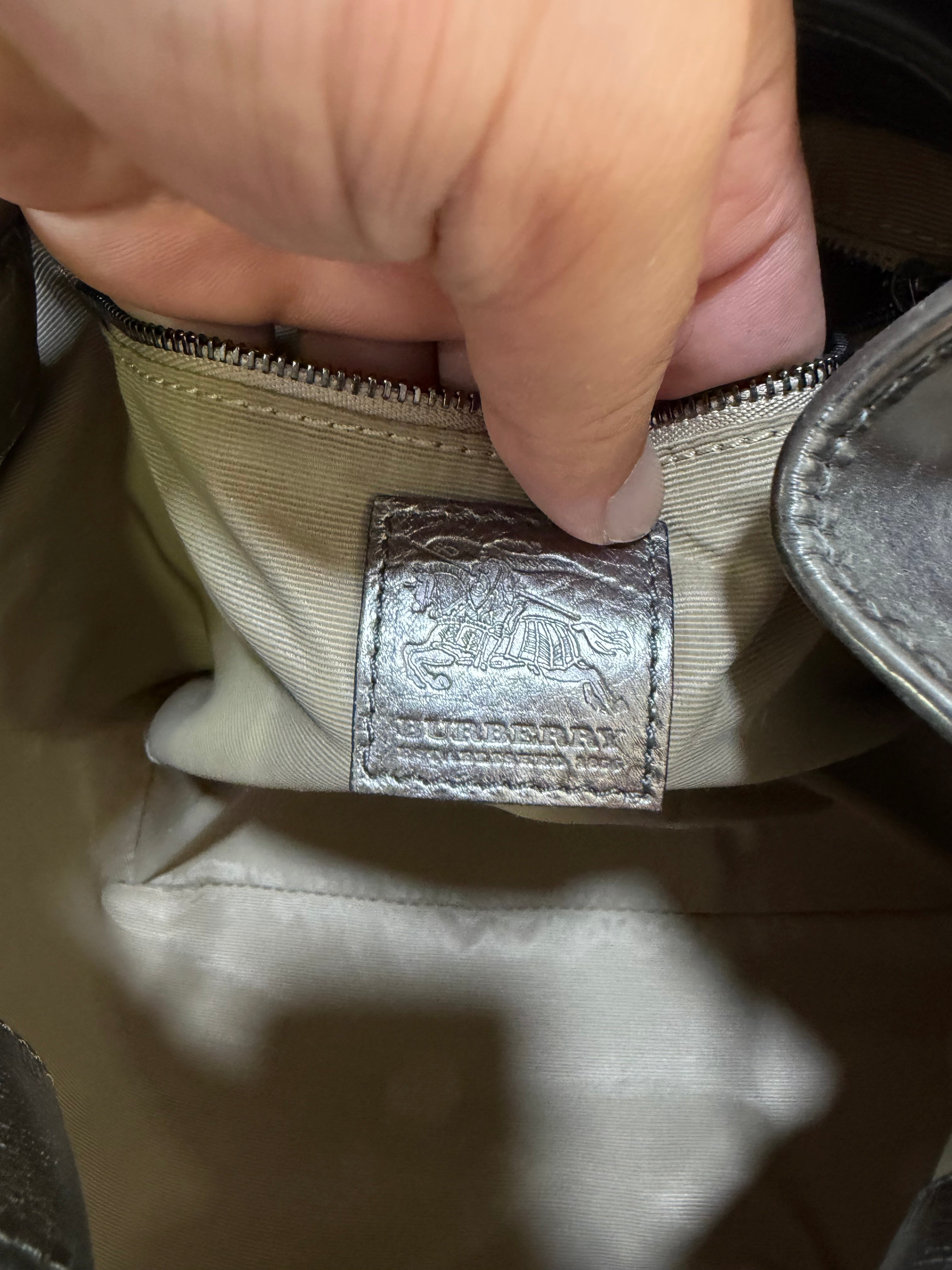 Burberry Bucket argento e tela check