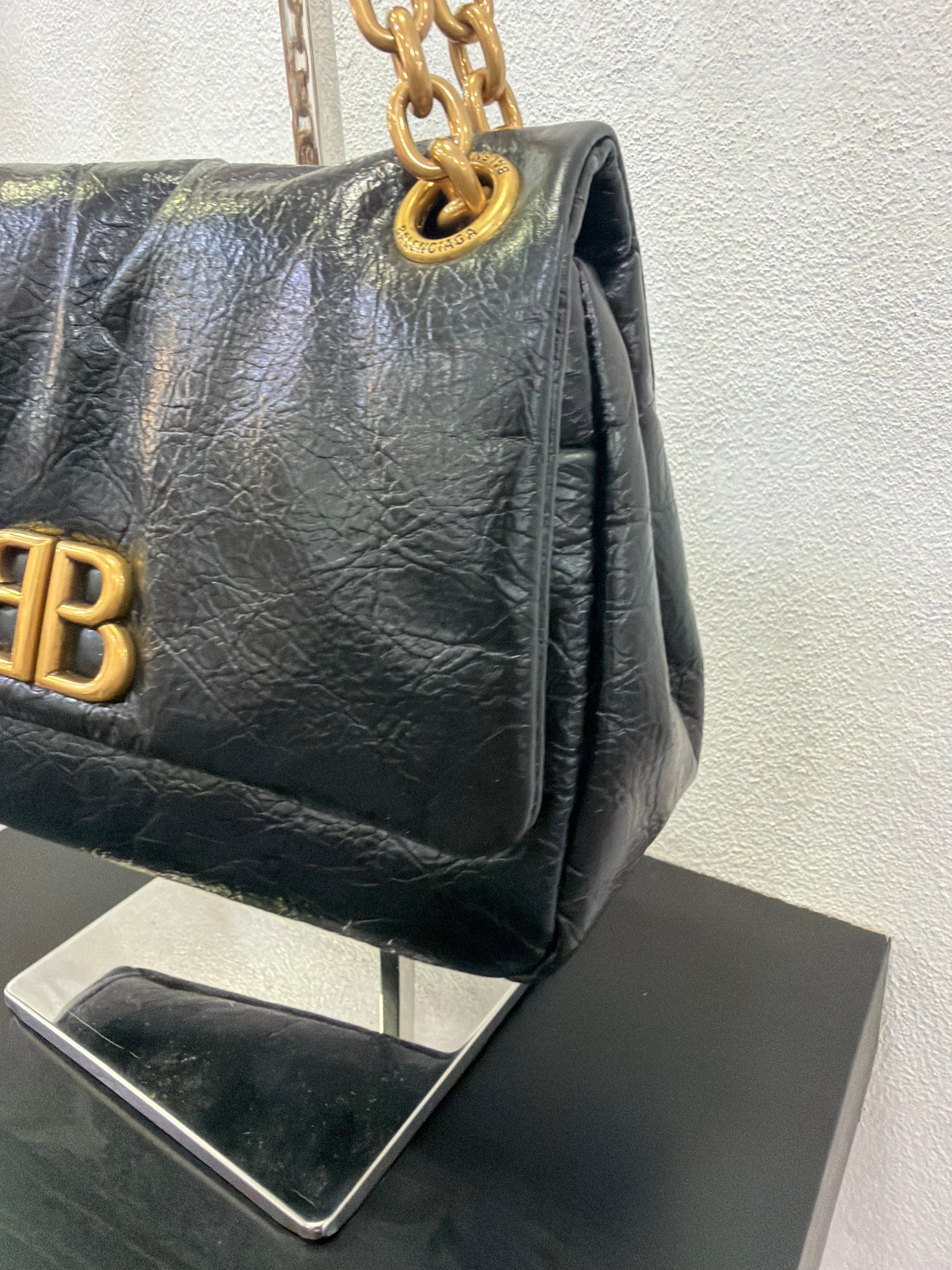 Balenciaga Monaco Mini in pelle stropicciata
