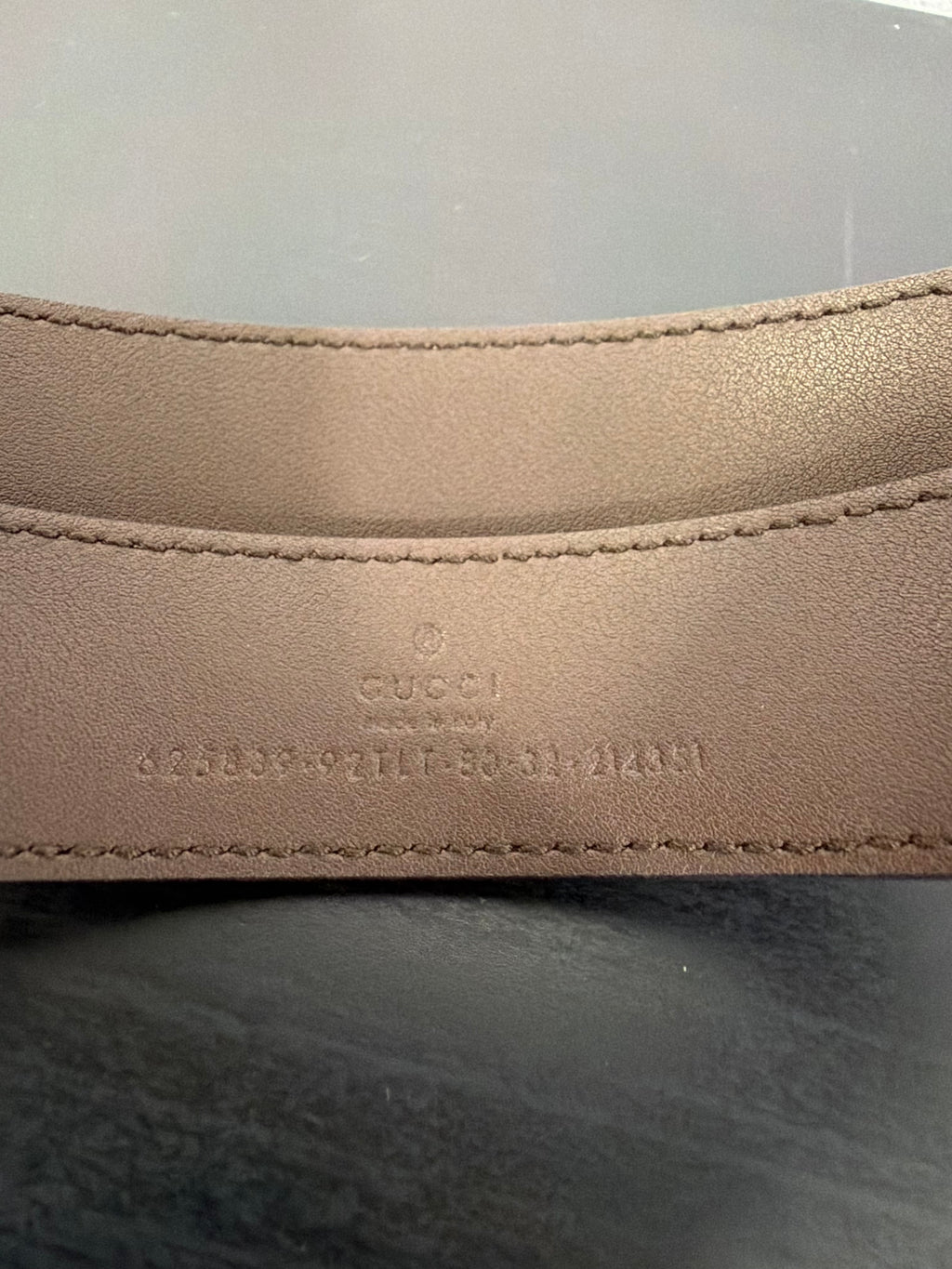 Gucci cintura GG con finiture marroni