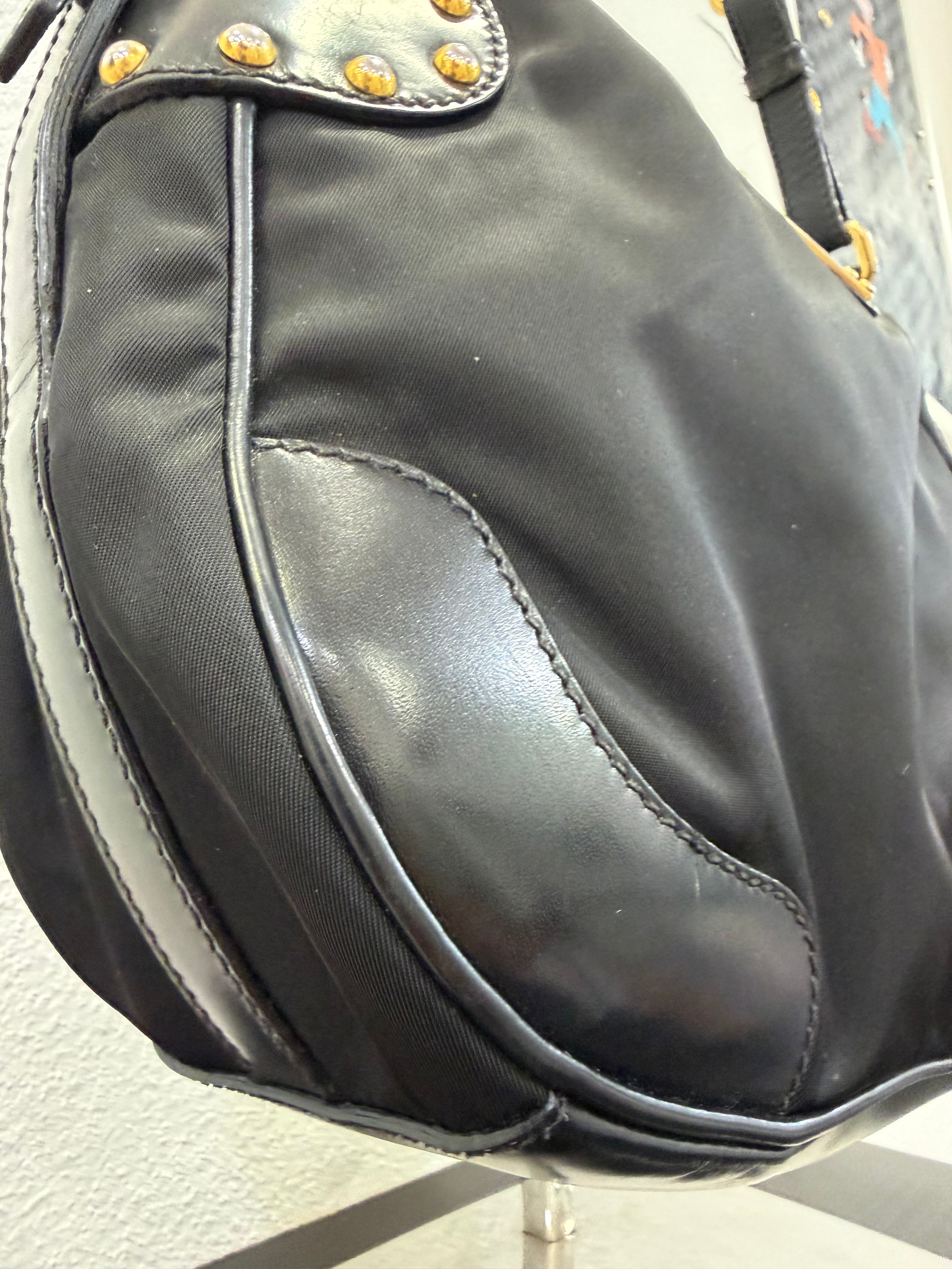 Prada Hobo Nylon e pelle spazzolata