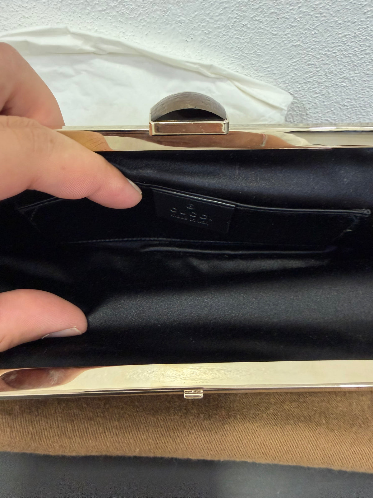 Gucci Pochette in raso Nero