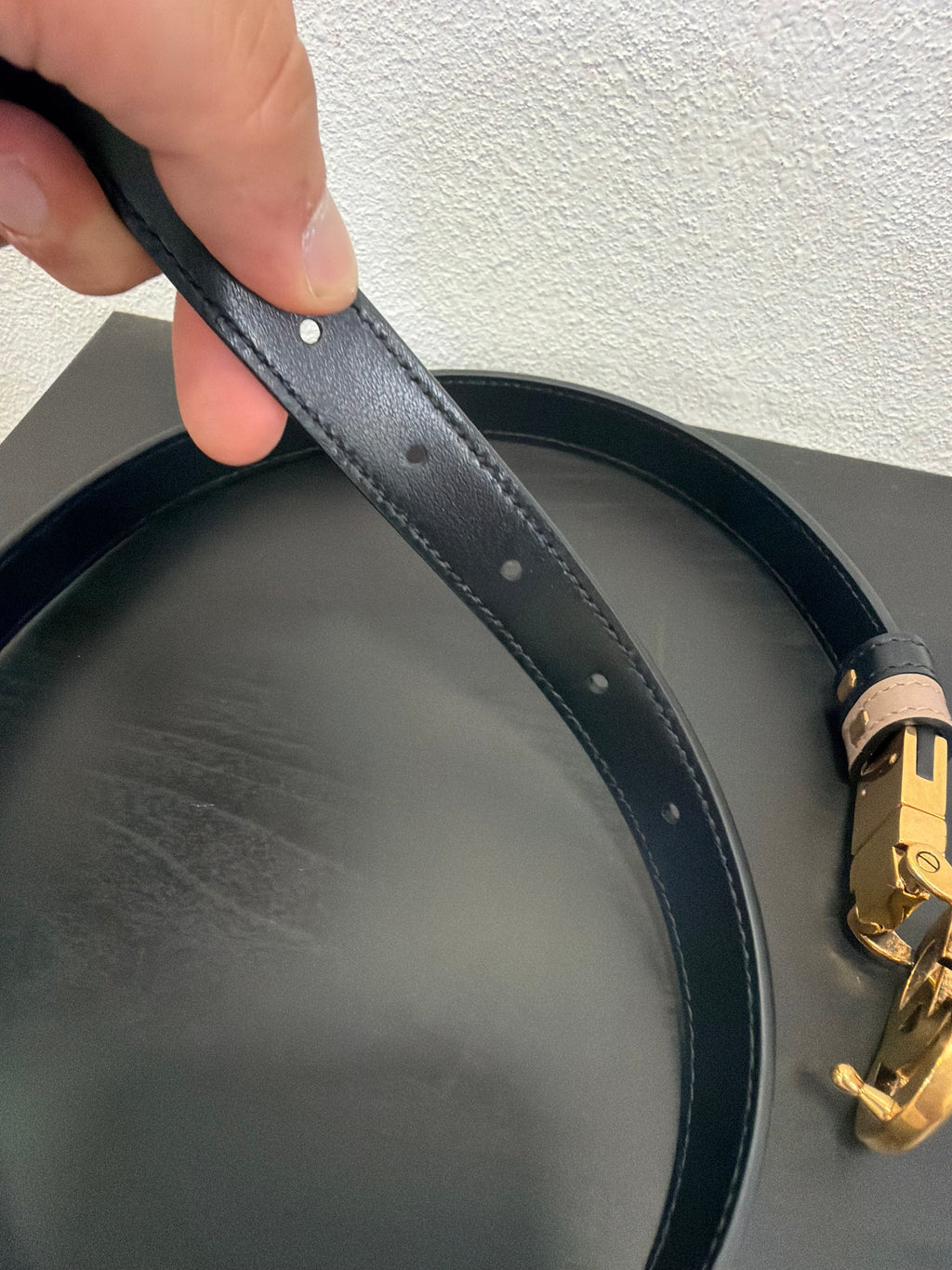 Gucci Cintura GG in pelle cipria reversibile