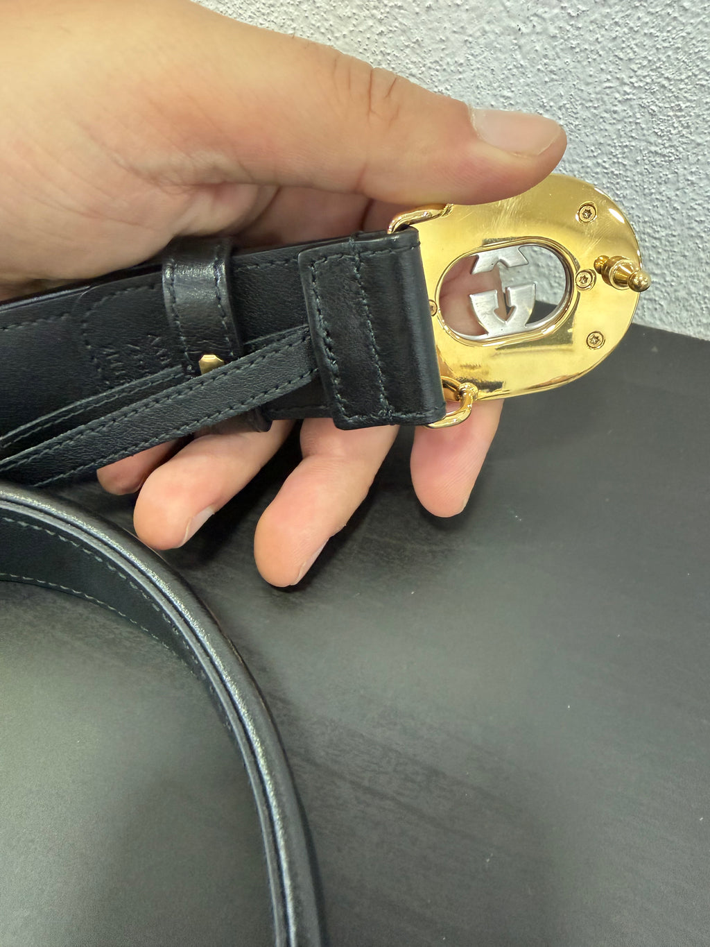 Gucci cintura trapuntata Interlocking 75